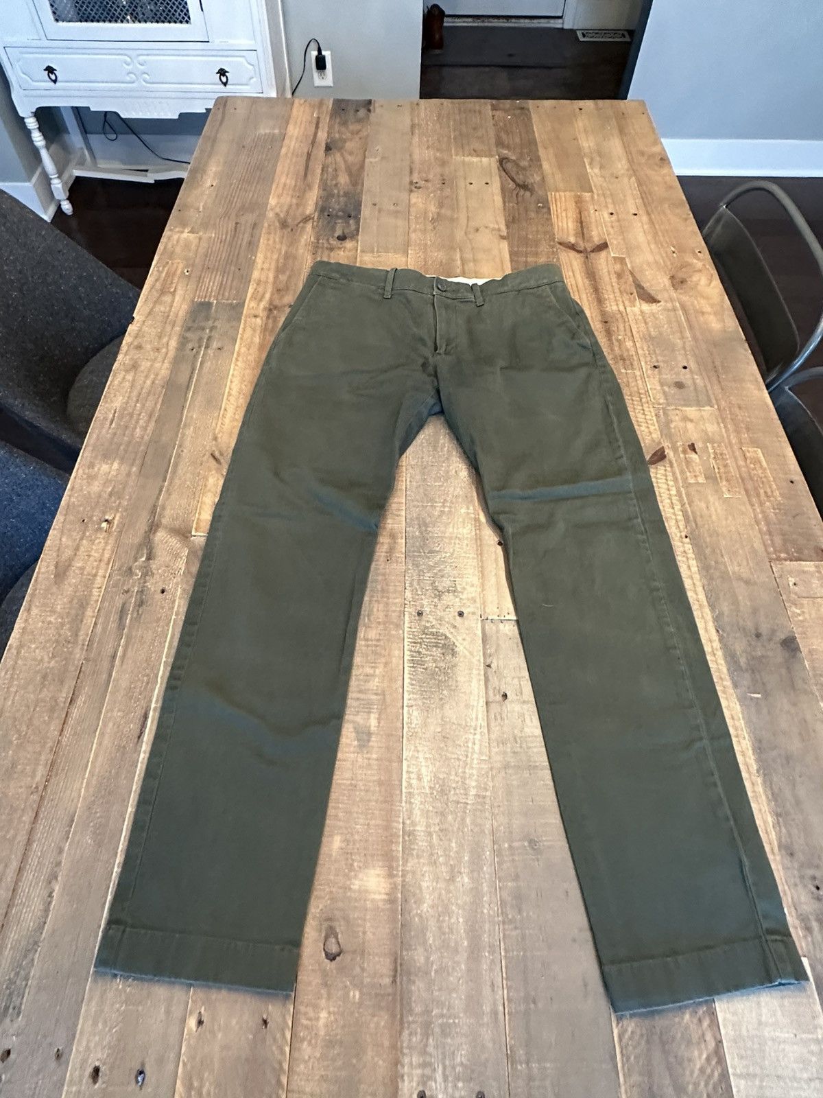 J.Crew J. Crew 484 Slim Fit Stretch Chino Pant 33 X 32 Olive Size US 33 - 1 Thumbnail
