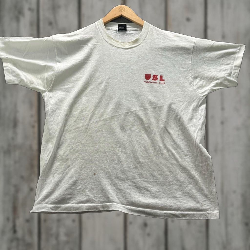 Vintage Vintage Screen Stars Best Mens 2XL White Graphic Tee Crew Neck Short Sleeve USL AGRONOMY CLUB Shirt Size US XXL / EU 58 / 5 - 1 Thumbnail