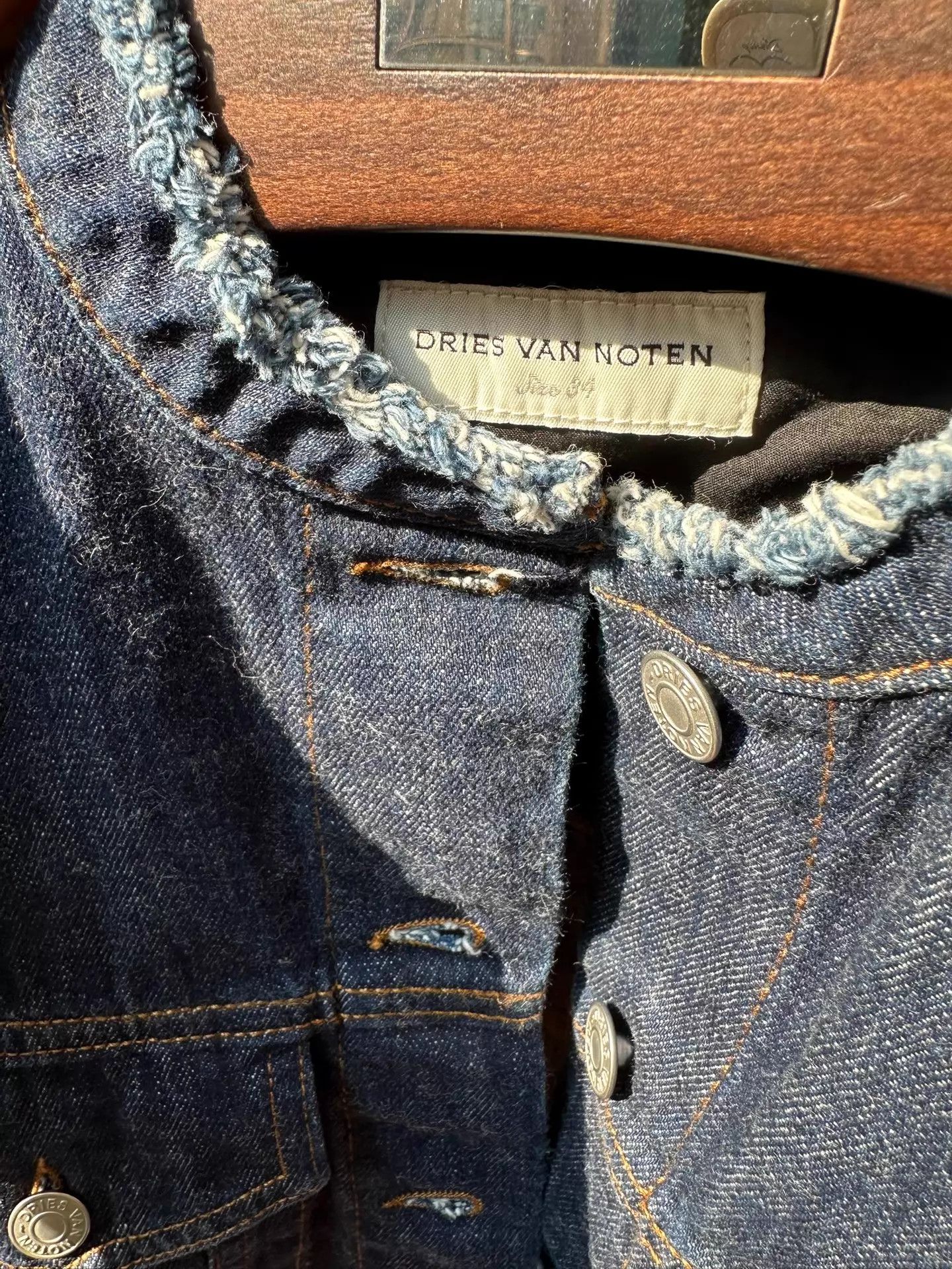 Dries Van Noten DVN Denim Cropped Jacket 34 Wide Cuffs Back Cinched Size XXS / US 00 / IT 34 - 8 Thumbnail