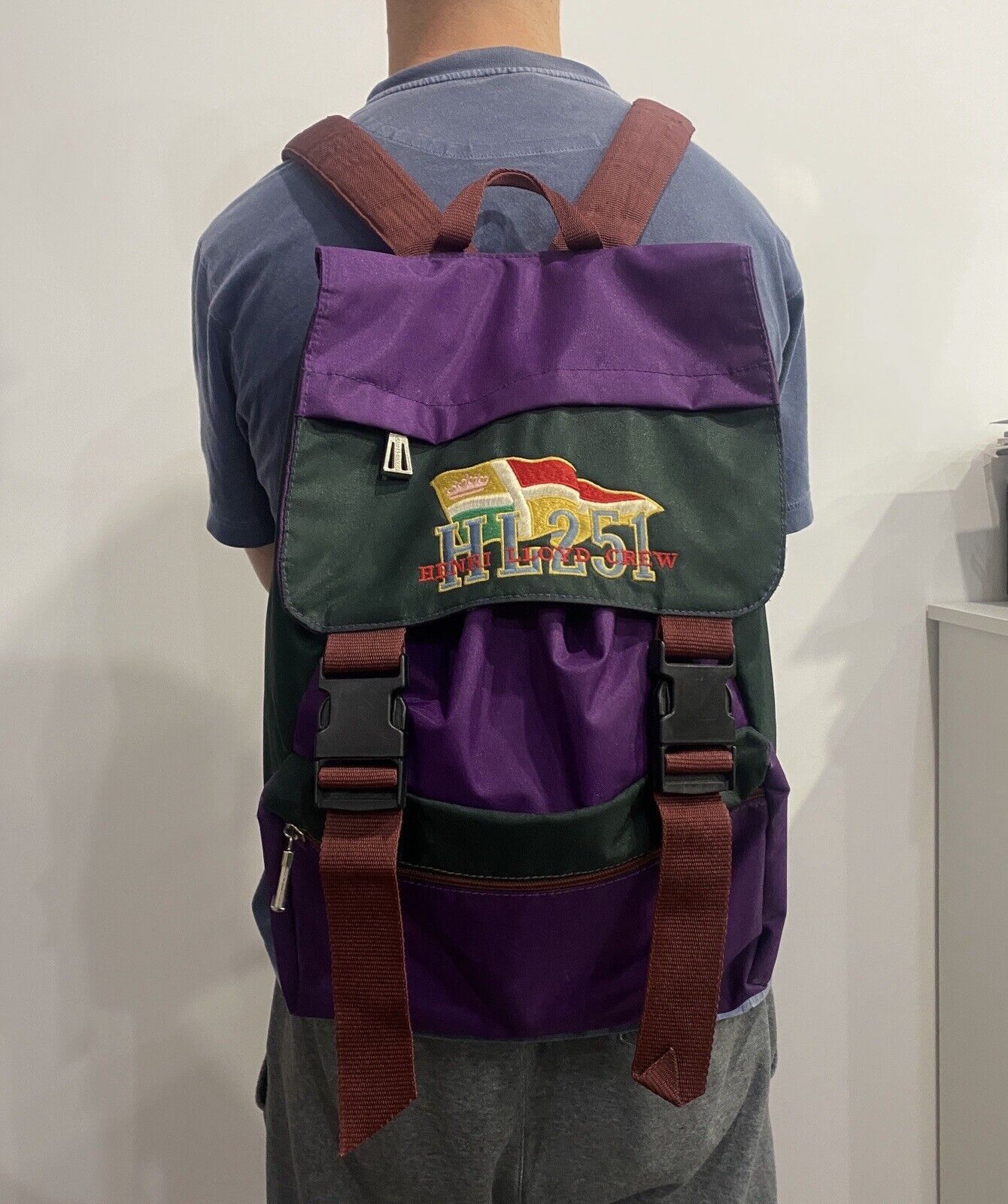 Henri Lloyd Vintage 1990s 90s Henri Lloyd Olmes Carretti Backpack Retro Size ONE SIZE - 15 Thumbnail