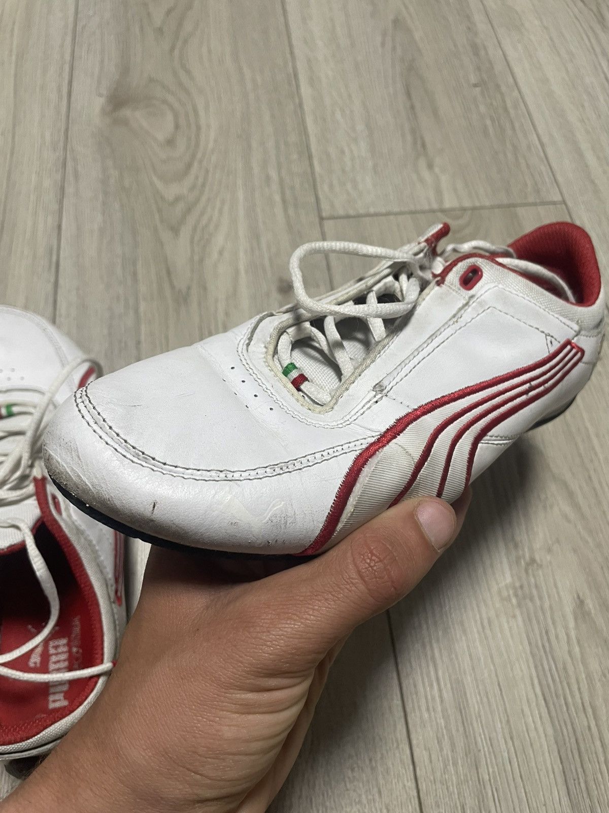 Ferrari × Puma × Vintage Vintage 00s Puma Ferrari Speed Cat F1 Red Leather Shoes Rare Size US 7.5 / EU 40-41 - 16 Thumbnail