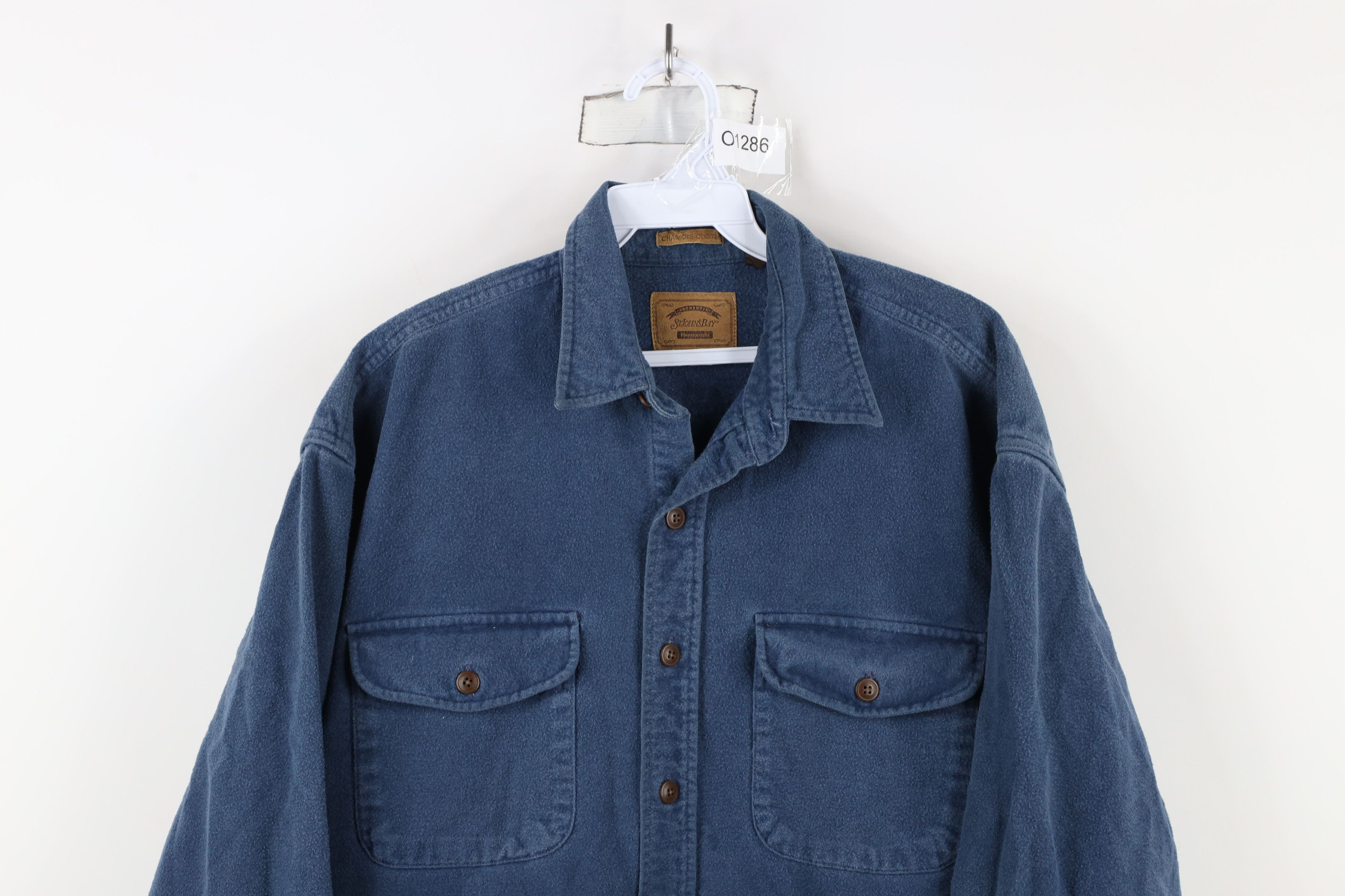 Vintage Vintage 90s Streetwear Chamois Cloth Button Shirt Blue Size US L / EU 52-54 / 3 - 2 Thumbnail