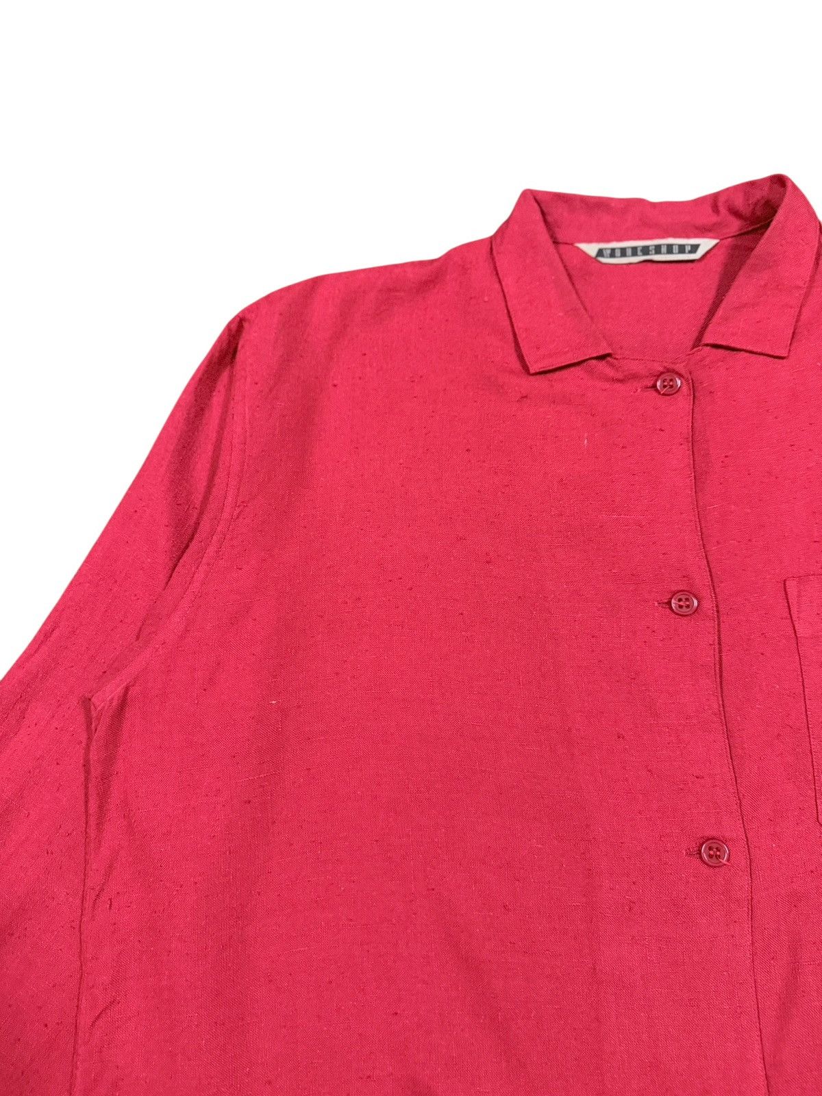 Yohji Yamamoto Vtg🔥80’s Workshop Yohji Yamamoto Cotton Linen Red Button Ups Size US XL / EU 56 / 4 - 7 Thumbnail