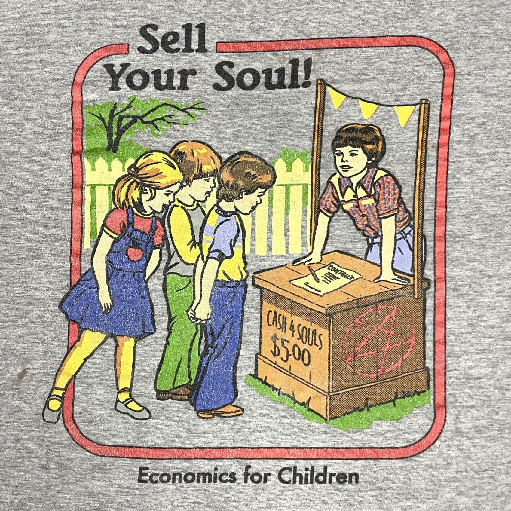 Vintage Black Matter Steven Rhodes Economics for Children Sell Your Soul Tshirt Mens XXL Gray Logo 70s 80s Funny Hipster TV Short Sleeve Cotton Vintage N/A Size US XXL / EU 58 / 5 - 5 Thumbnail