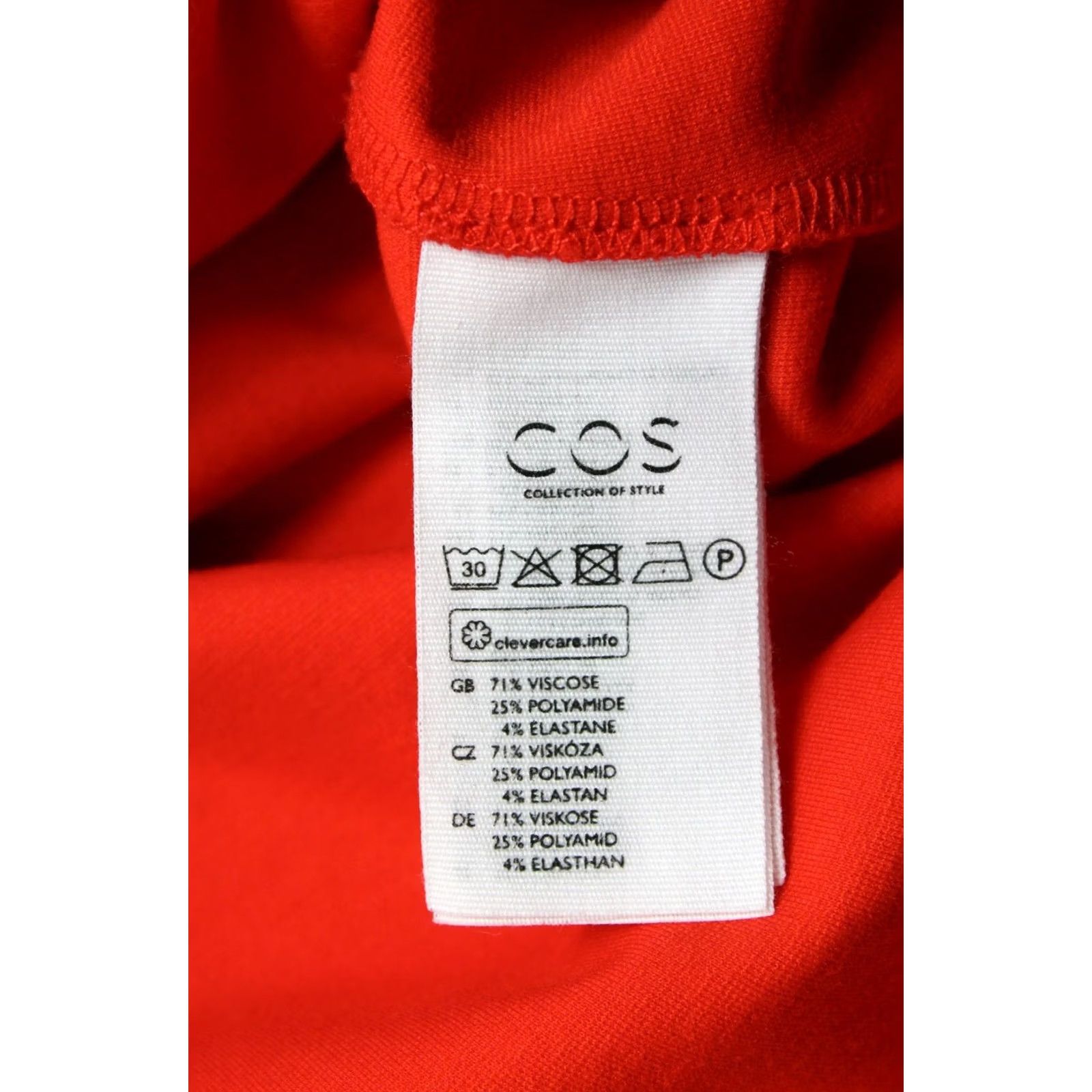 Cos COS Dress Women's M Short Sleeve Round Neck Jersey Mini Red Size 32" / US 10 / IT 46 - 7 Thumbnail