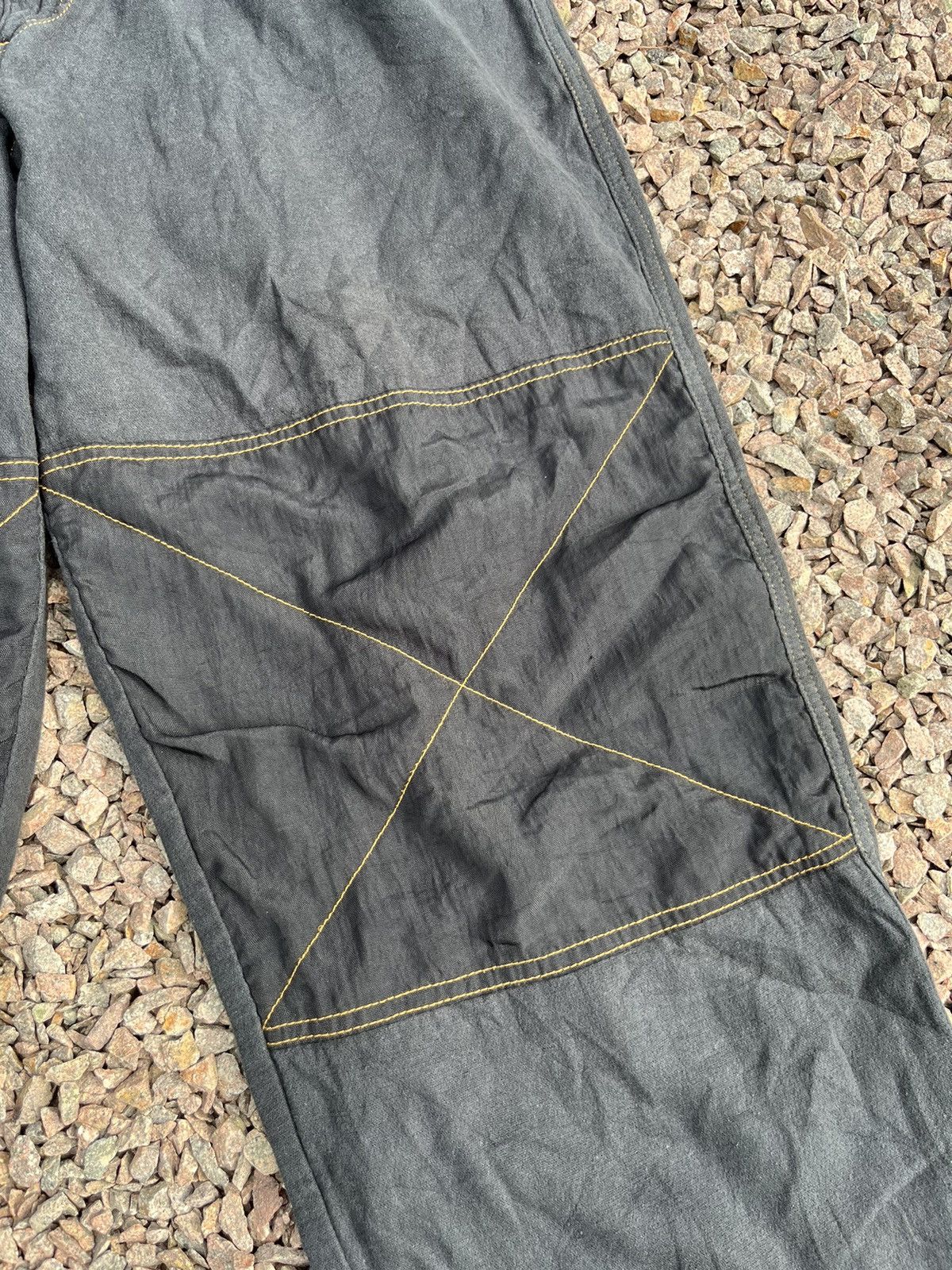 Vintage 💥Vintage Bourbon House USA Workwear Canvas Double Knee BAGGY Size US 33 - 3 Thumbnail