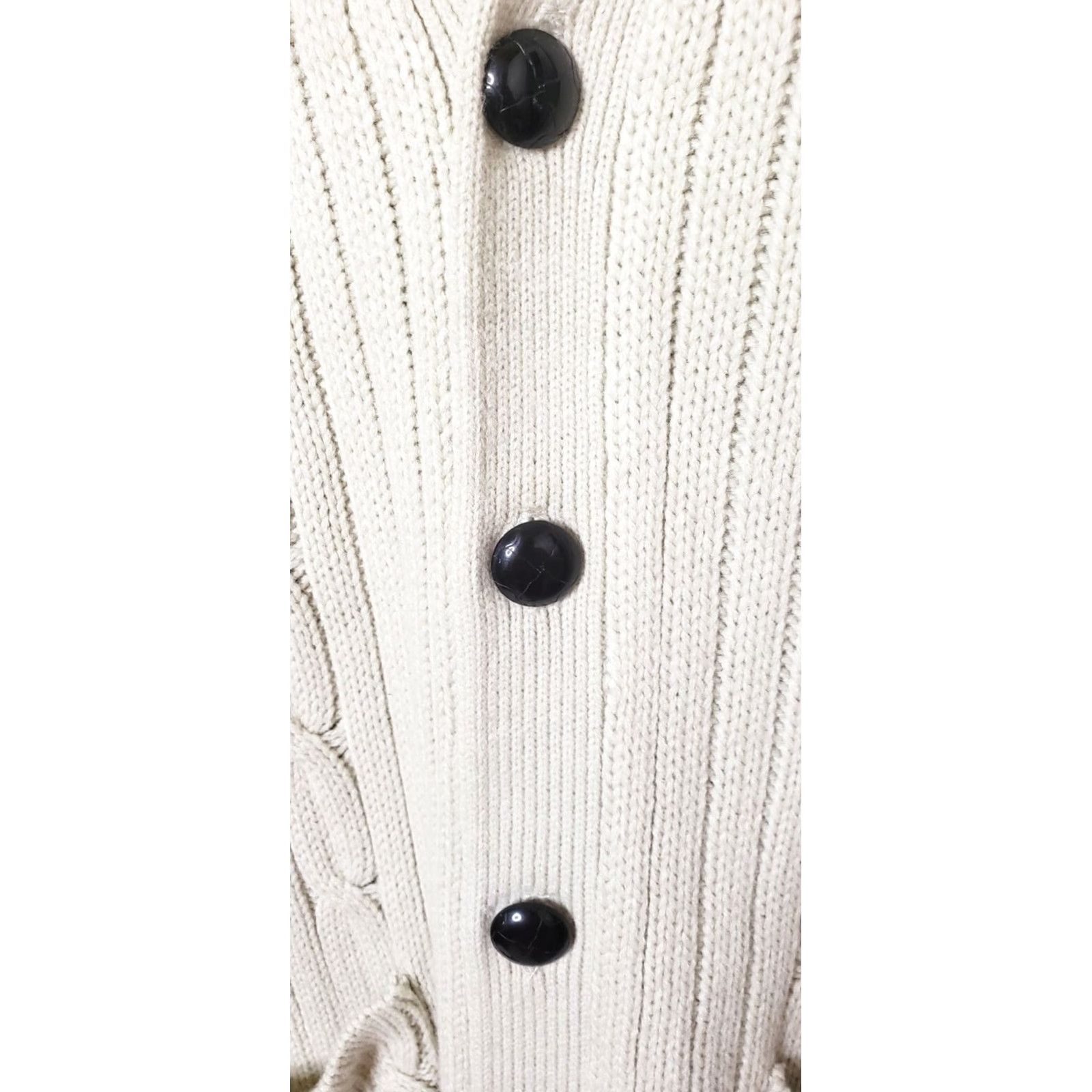 Blair John Blair Men's L Chain Knit Sweater Vest Leather Like Buttons Ivory Size US L / EU 52-54 / 3 - 3 Thumbnail
