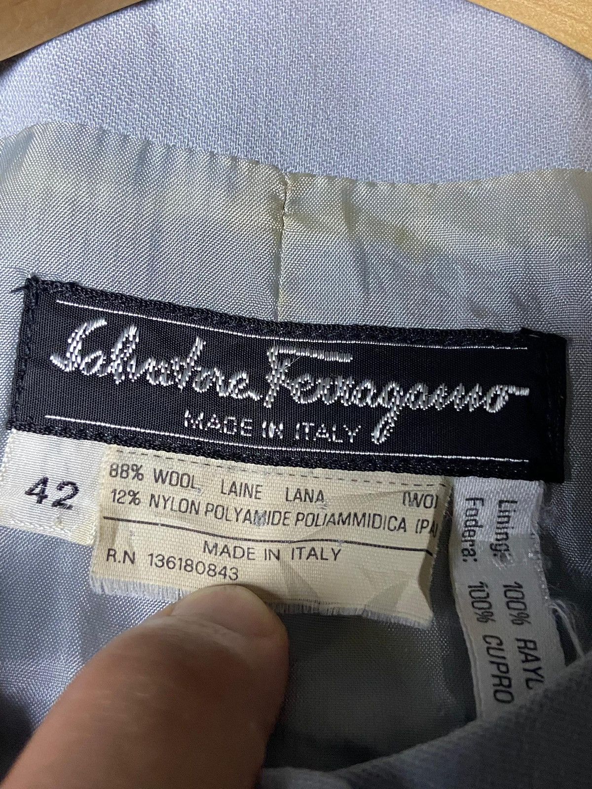 Salvatore Ferragamo Salvatore Ferragamo Dusty Blue Buttoned Coat (141) Size XXS / US 00 / IT 34 - 7 Thumbnail
