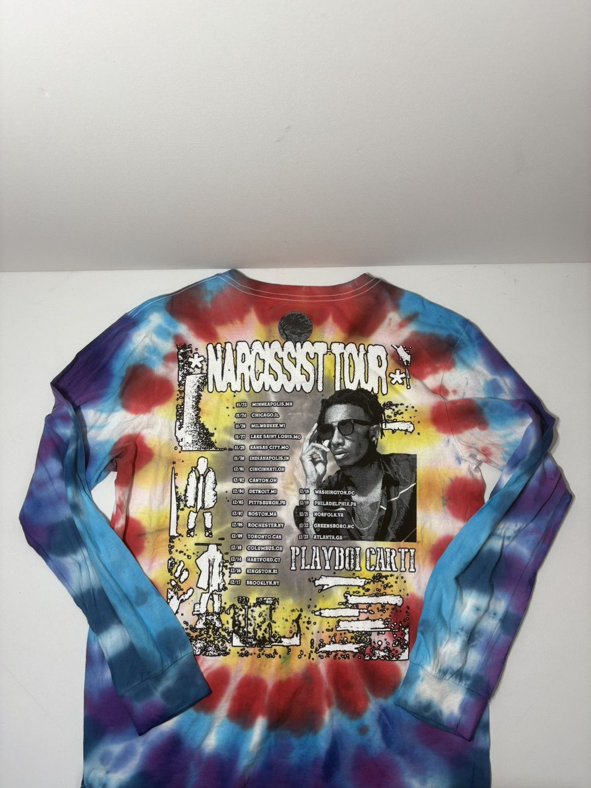 Band Tees × Playboi Carti Playboi carti narcissist tour tye dye tour tee Size US L / EU 52-54 / 3 - 3 Thumbnail