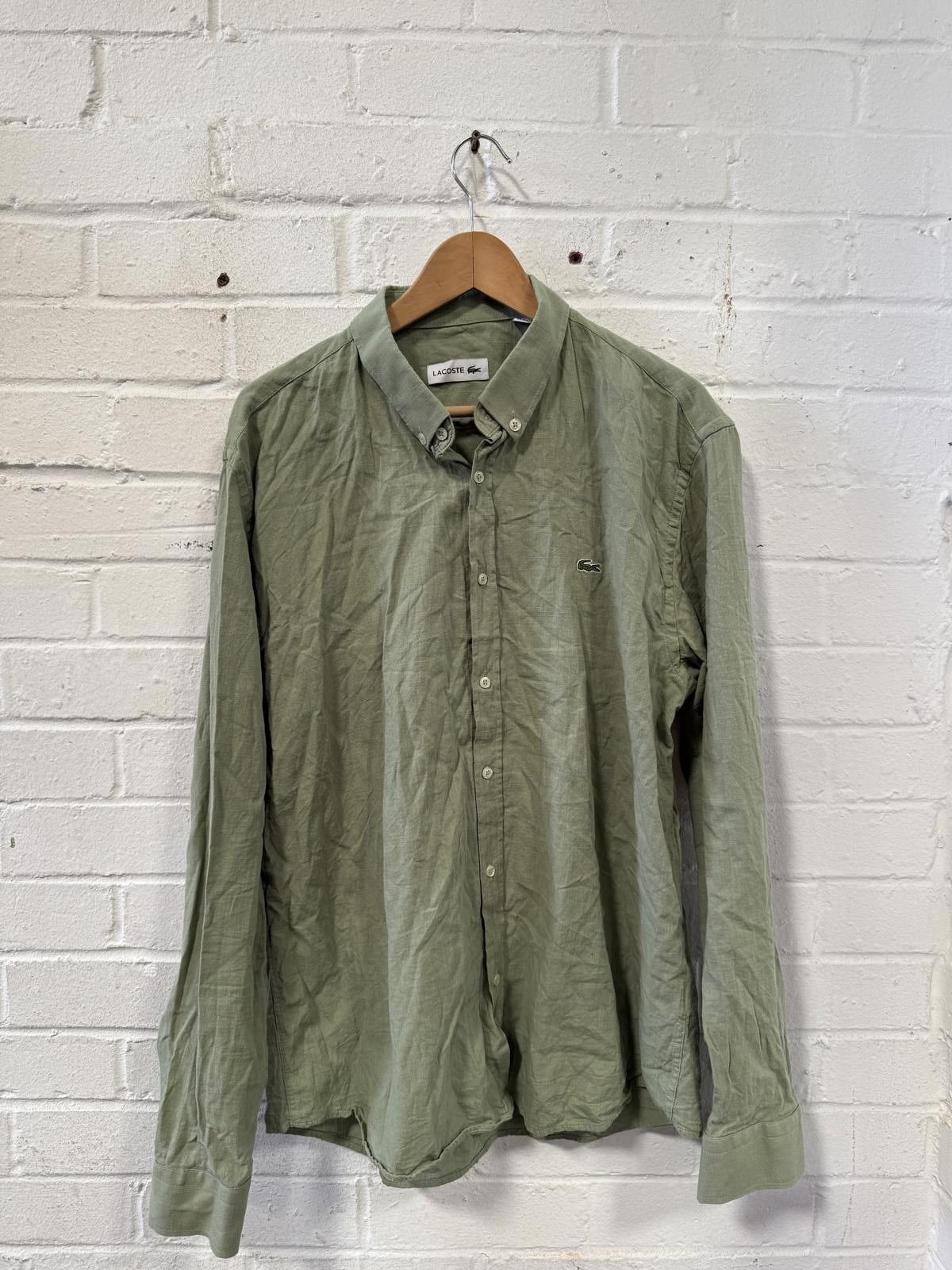 Designer Linen Long Sleeve Shirt Size US L / EU 52-54 / 3 - 2 Thumbnail