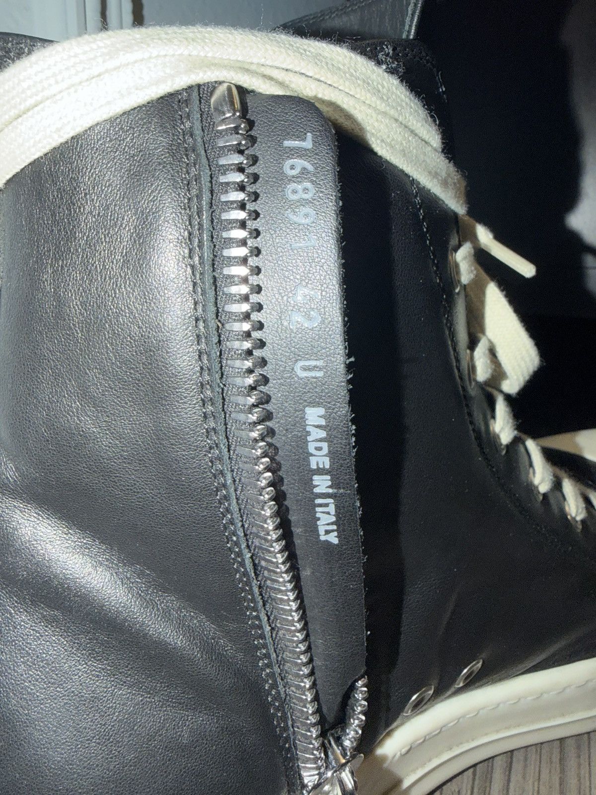 Rick Owens Rick Owen’s Mainline Leather Ramones black/milk size 42 Size US 9 / EU 42 - 9 Thumbnail
