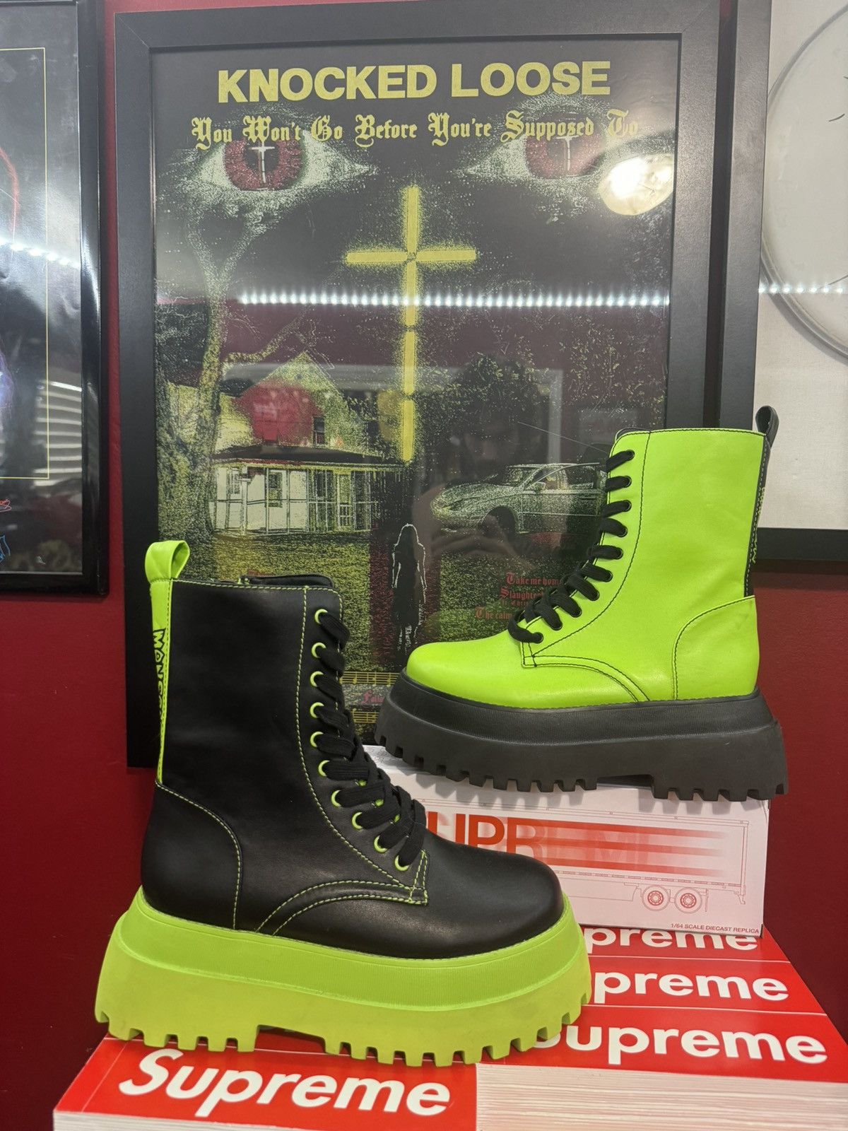 Marilyn Manson Unreleased Dolls Kill X Marilyn Manson combat boots 8m Size US 8 / EU 41 - 2 Thumbnail