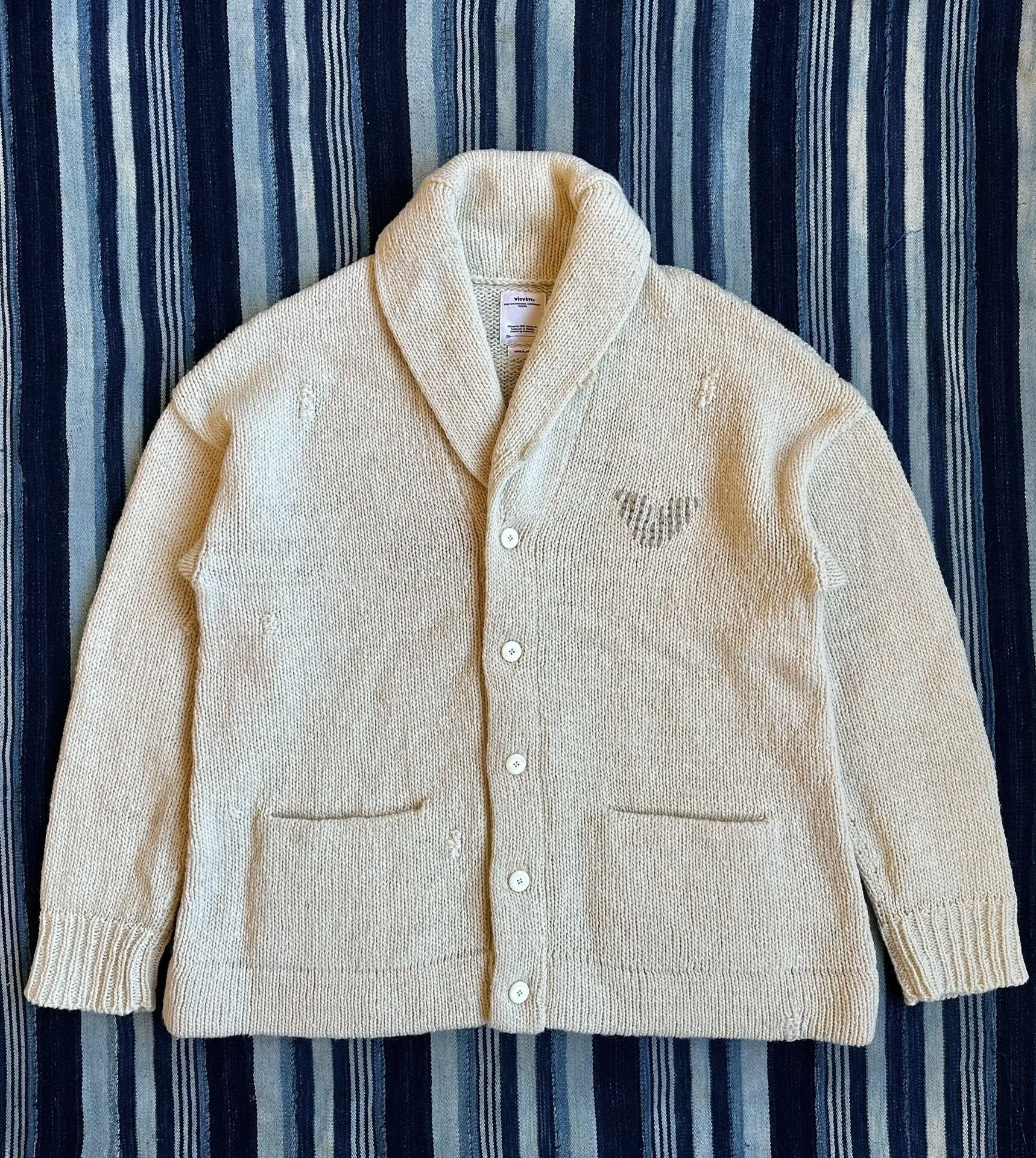 Visvim visvim hand-knit ivory wool cardigan Size US M / EU 48-50 / 2 - 1 Thumbnail