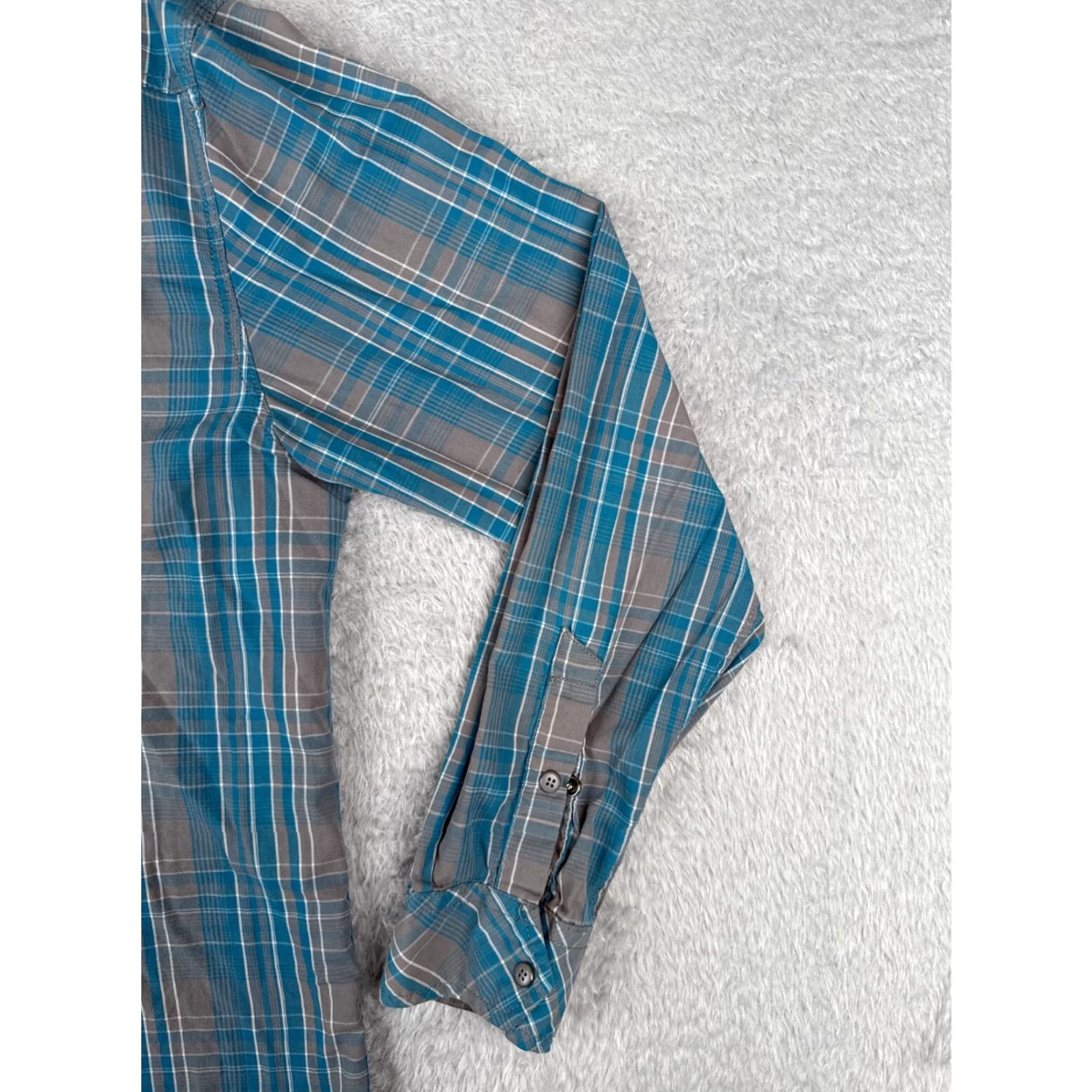 Empyre Empyre Button-Up Shirt Mens Large Blue Plaid Western Cotton Long Sleeve Snap-Collar Size US L / EU 52-54 / 3 - 2 Thumbnail