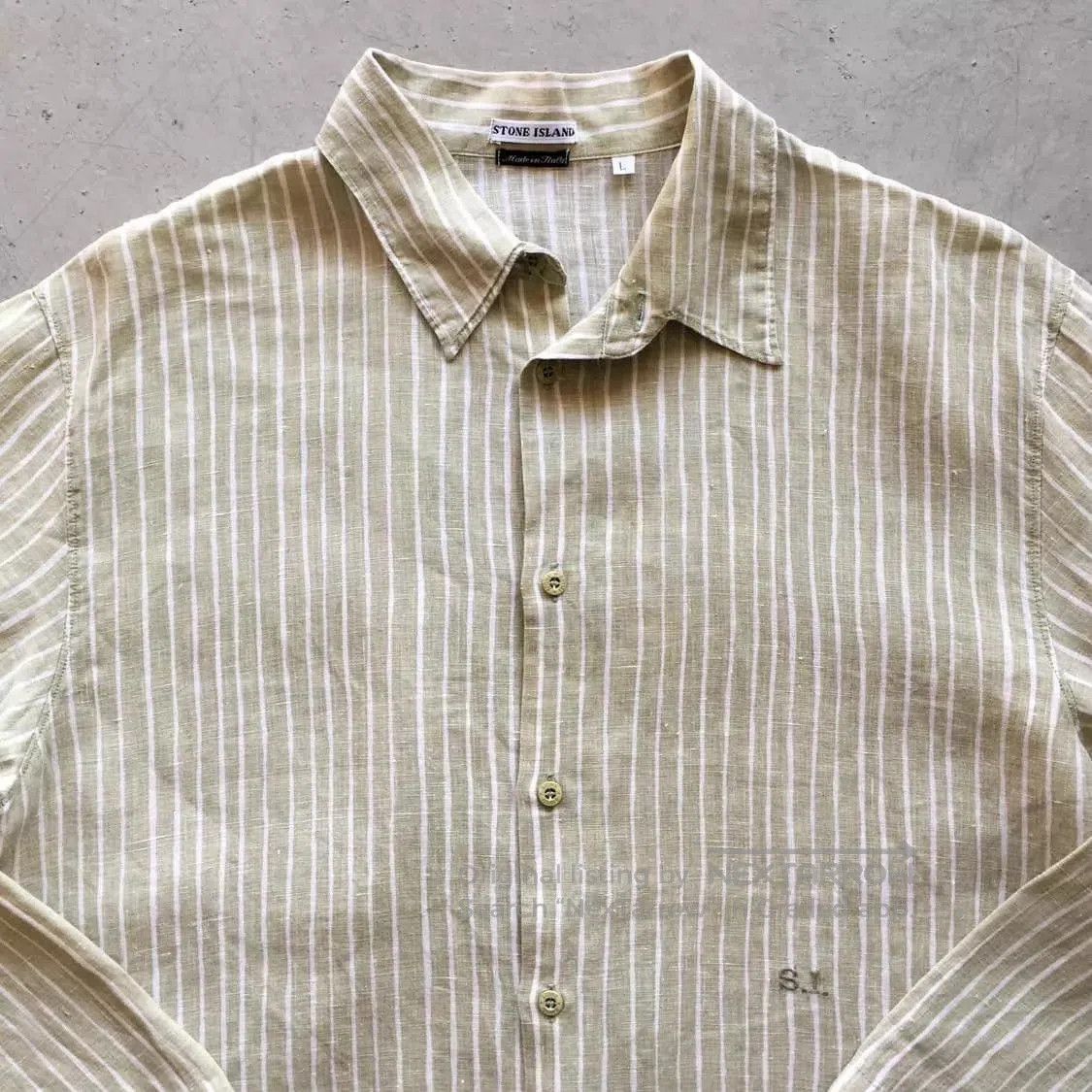 Stone Island Beige Striped Long Sleeve Button. Size US L / EU 52-54 / 3 - 3 Thumbnail