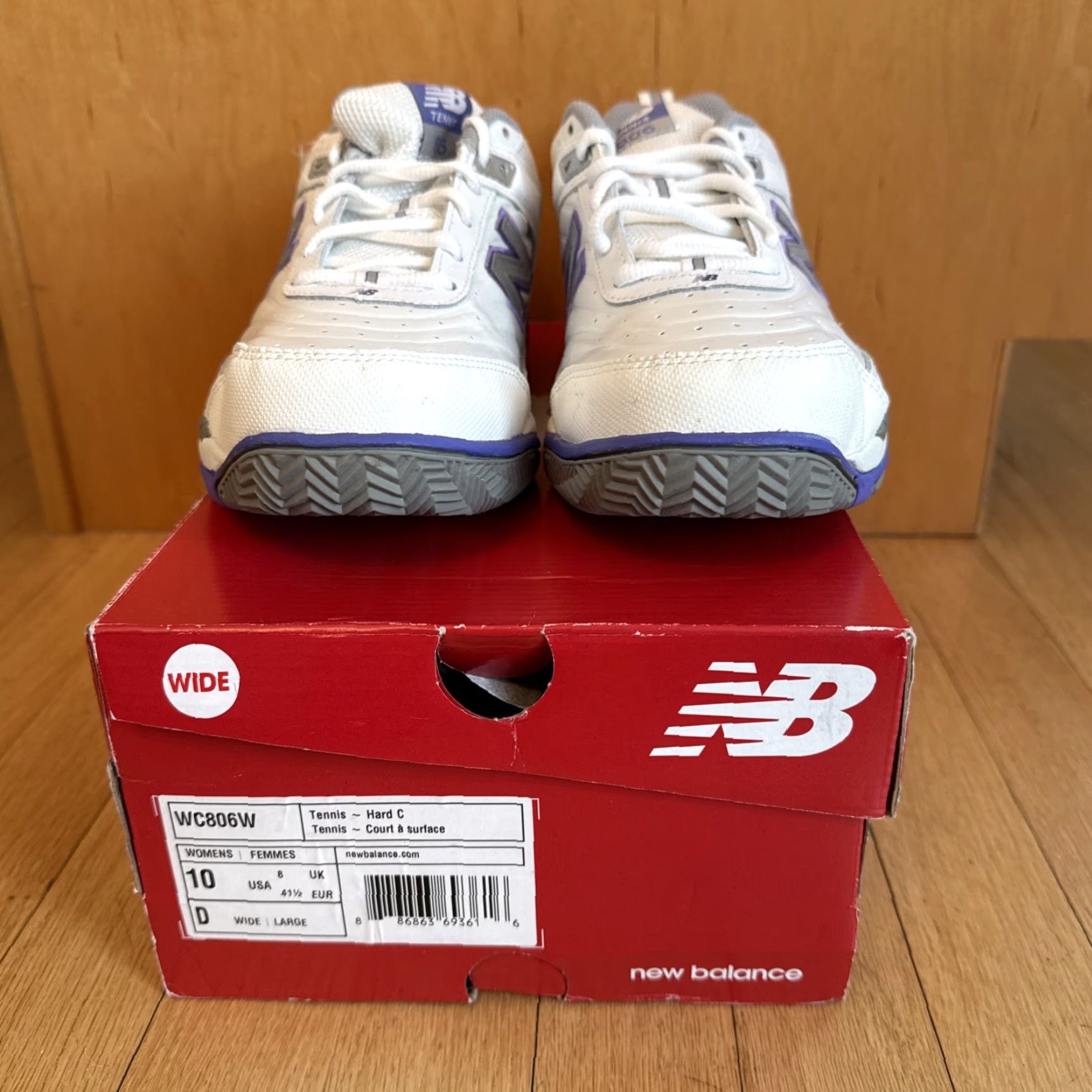 New Balance New Balance 806 Tennis Sneaker Women White Purple Size 10D Wide WC806W Size US 10 / IT 40 - 2 Thumbnail