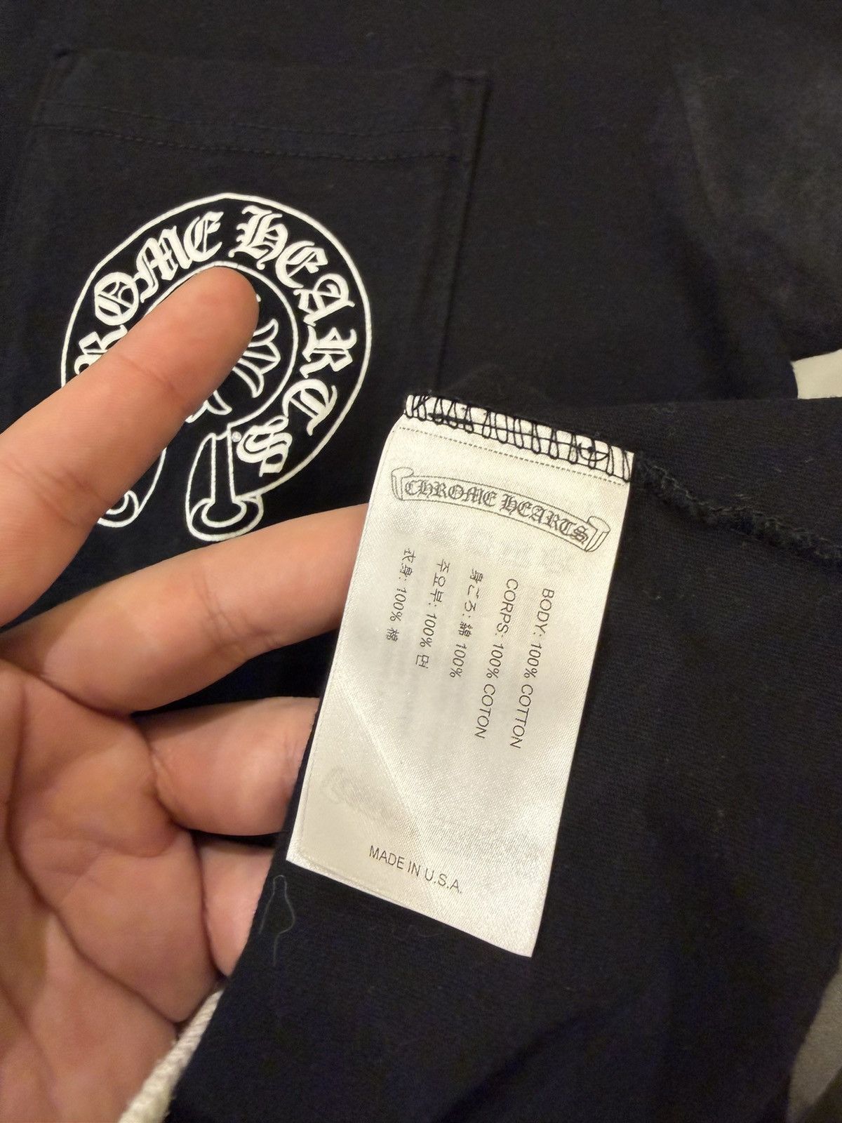 Chrome Hearts Chrome Hearts Horseshoe Logo Pocket Tee Size US M / EU 48-50 / 2 - 4 Thumbnail