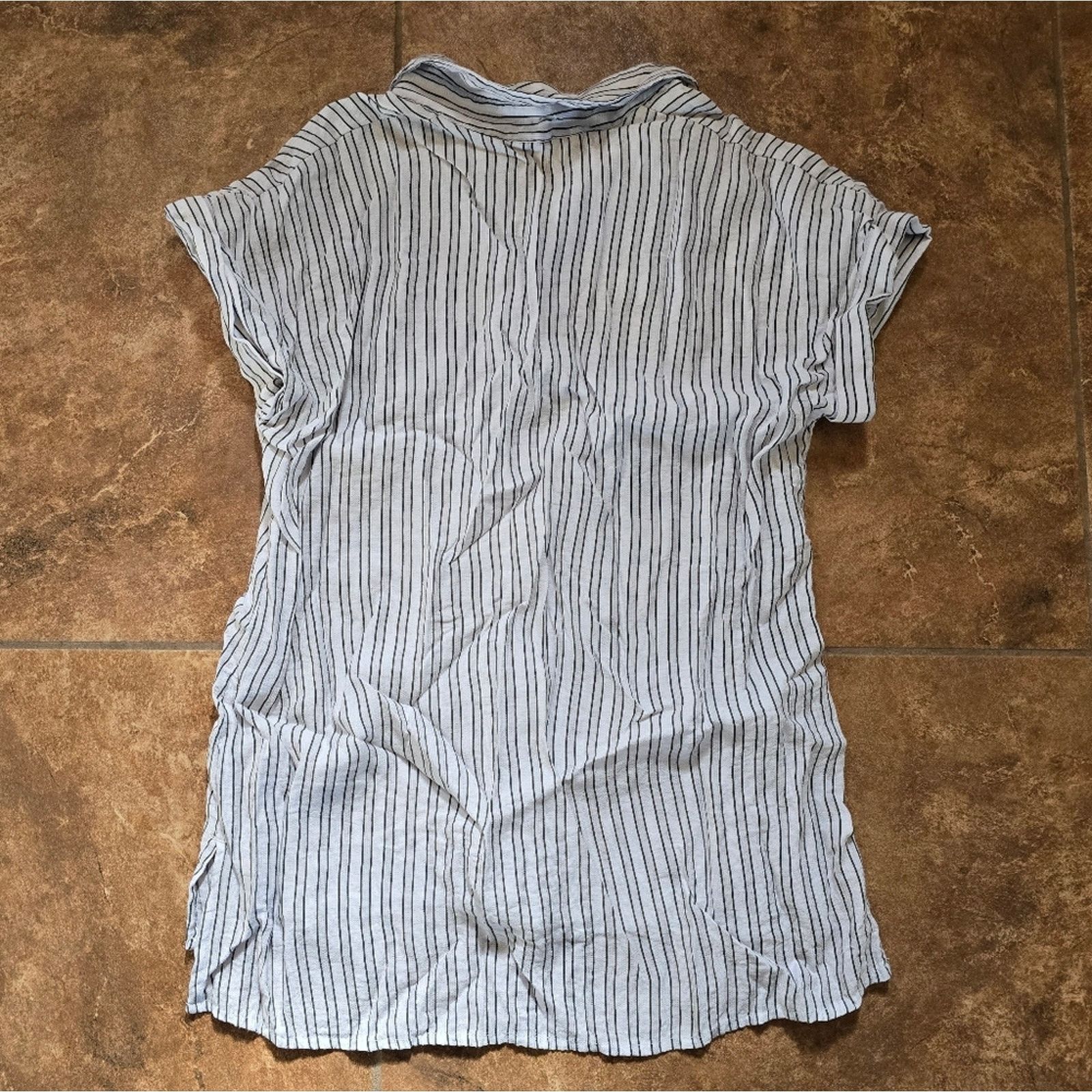Other White Black Striped T&T Button Blouse Size S / US 4 / IT 40 - 2 Thumbnail