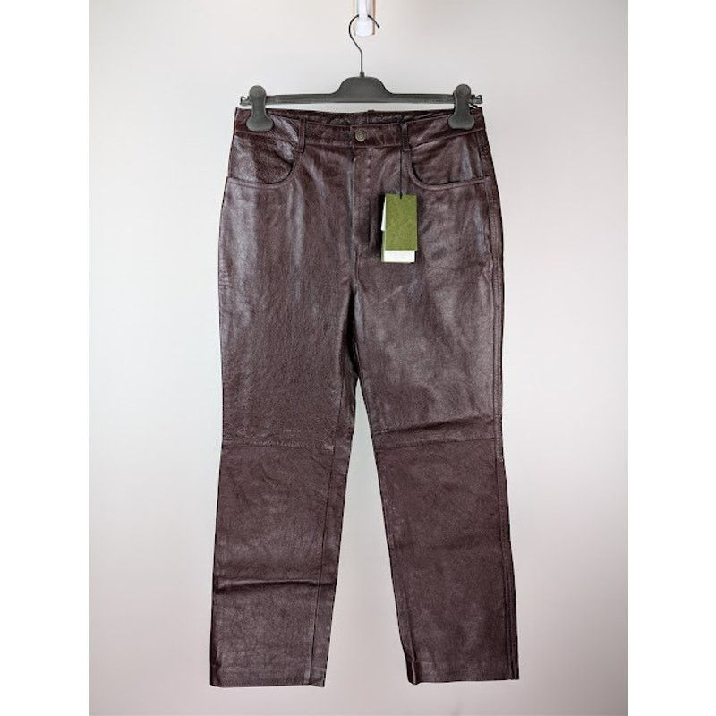 Gucci o1rshd1 Soft Leather Pants in Bordeaux Size US 32 / EU 48 - 10 Thumbnail