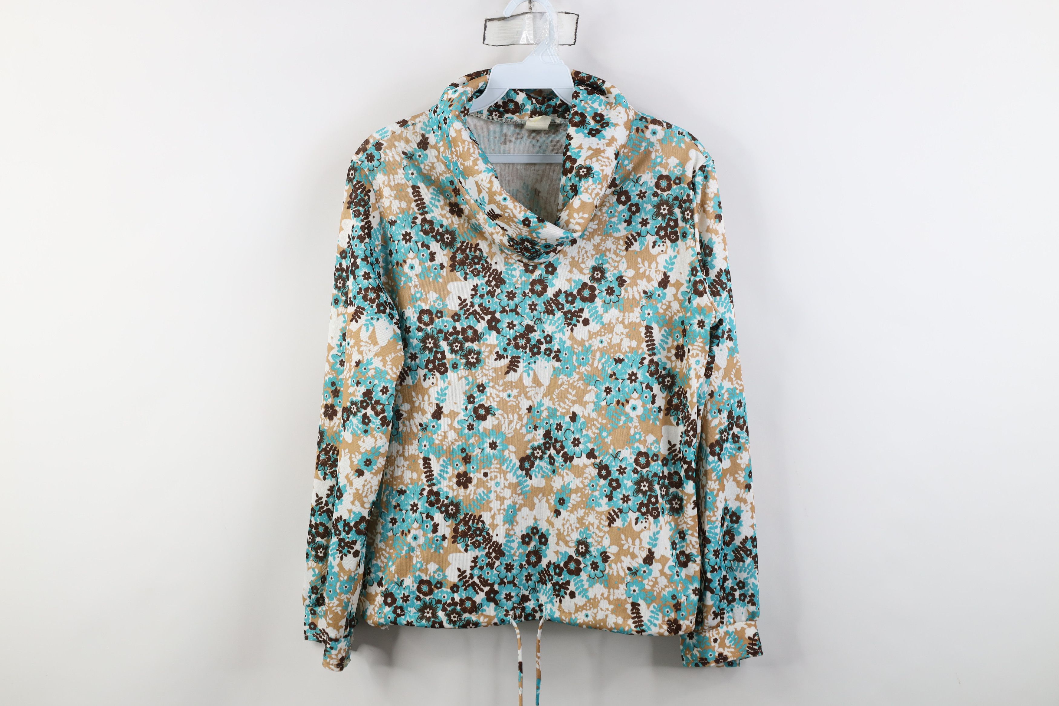Vintage Vintage 70s Streetwear Boho Chic Flower Turtleneck Shirt Size M / US 6-8 / IT 42-44 - 1 Thumbnail