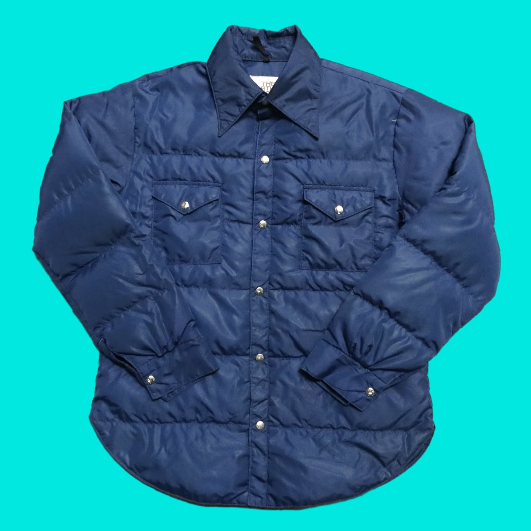 The North Face Vintage North Face Quilted Puffer Western Jacket Shirt Navy XL Mens Size US XL / EU 56 / 4 - 1 Thumbnail