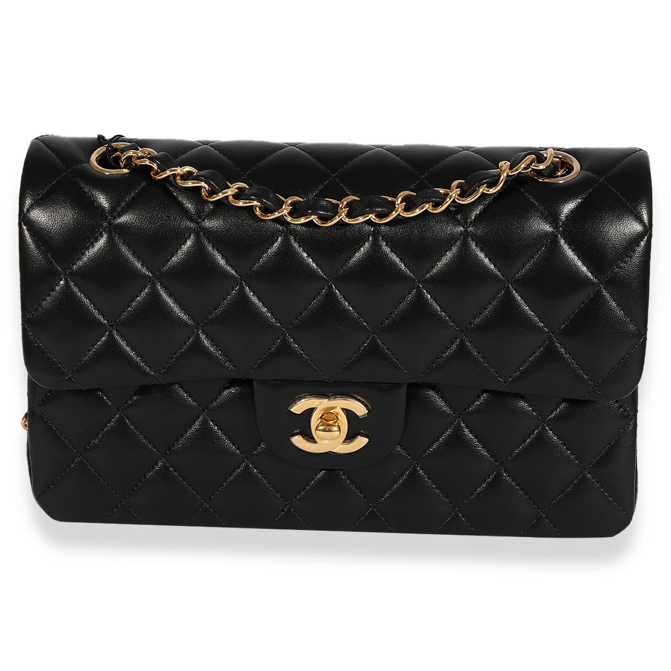 image of Chanel Black Quilted Lambskin Small Classic Double Flap Bag, Women's