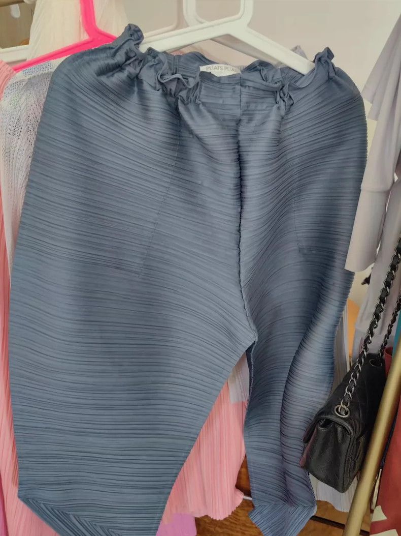 Issey Miyake Issey Miyake size:3 Grey horizontal striped chicken leg pa Size 31" - 3 Thumbnail