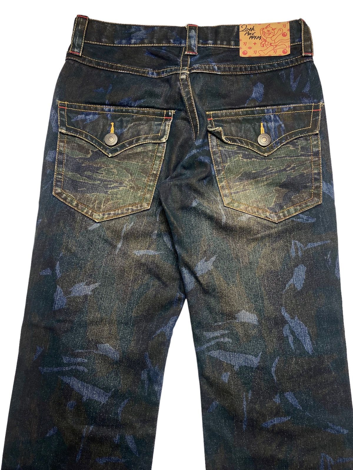 PPFM 2005 PPFM - 20th Anniversary Painter Tiger Camo Denim Pants Size US 29 - 5 Thumbnail