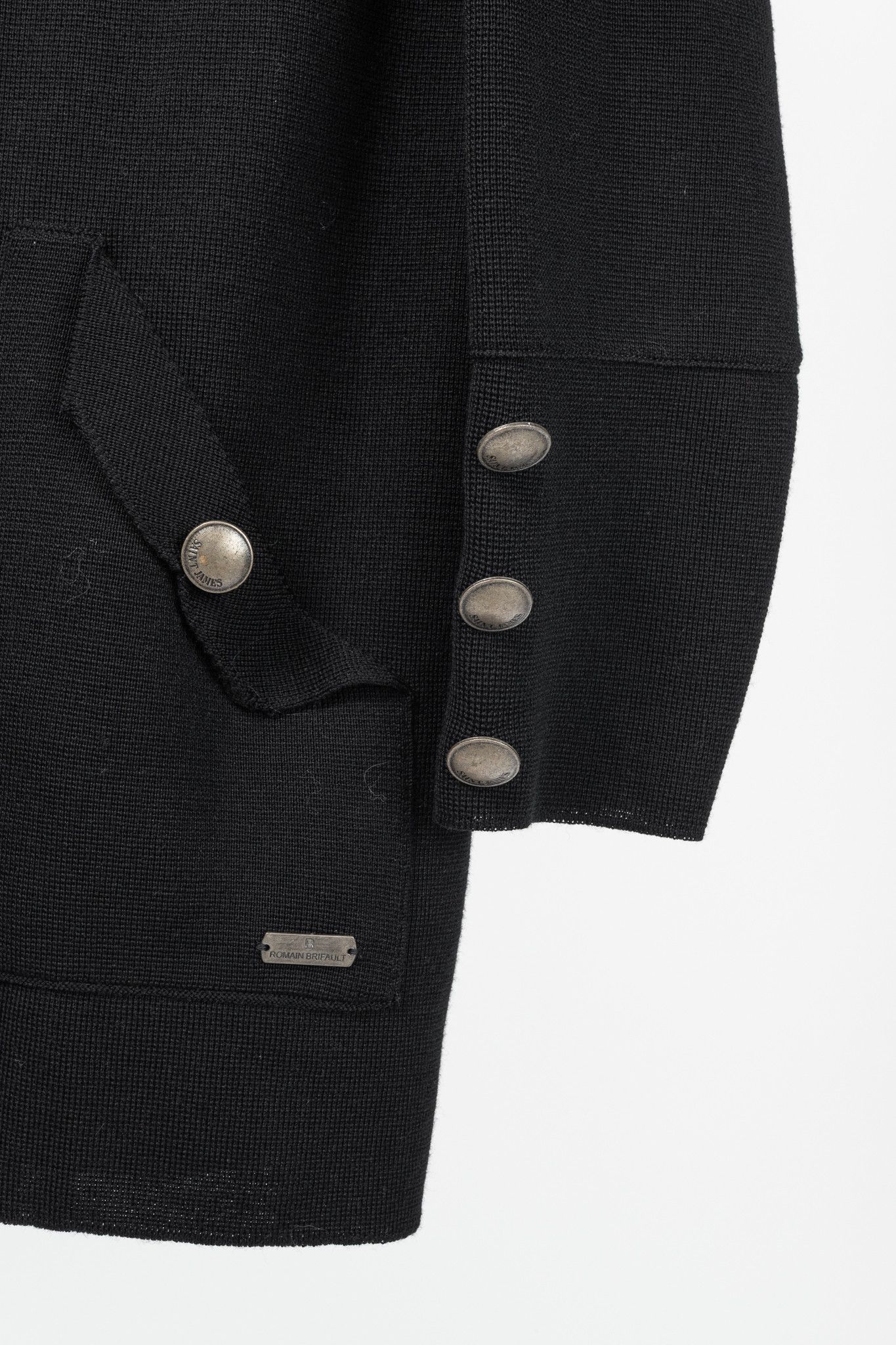 Saint James Saint James Black Wool Collared Cardigan Size L / US 10 / IT 46 - 7 Thumbnail