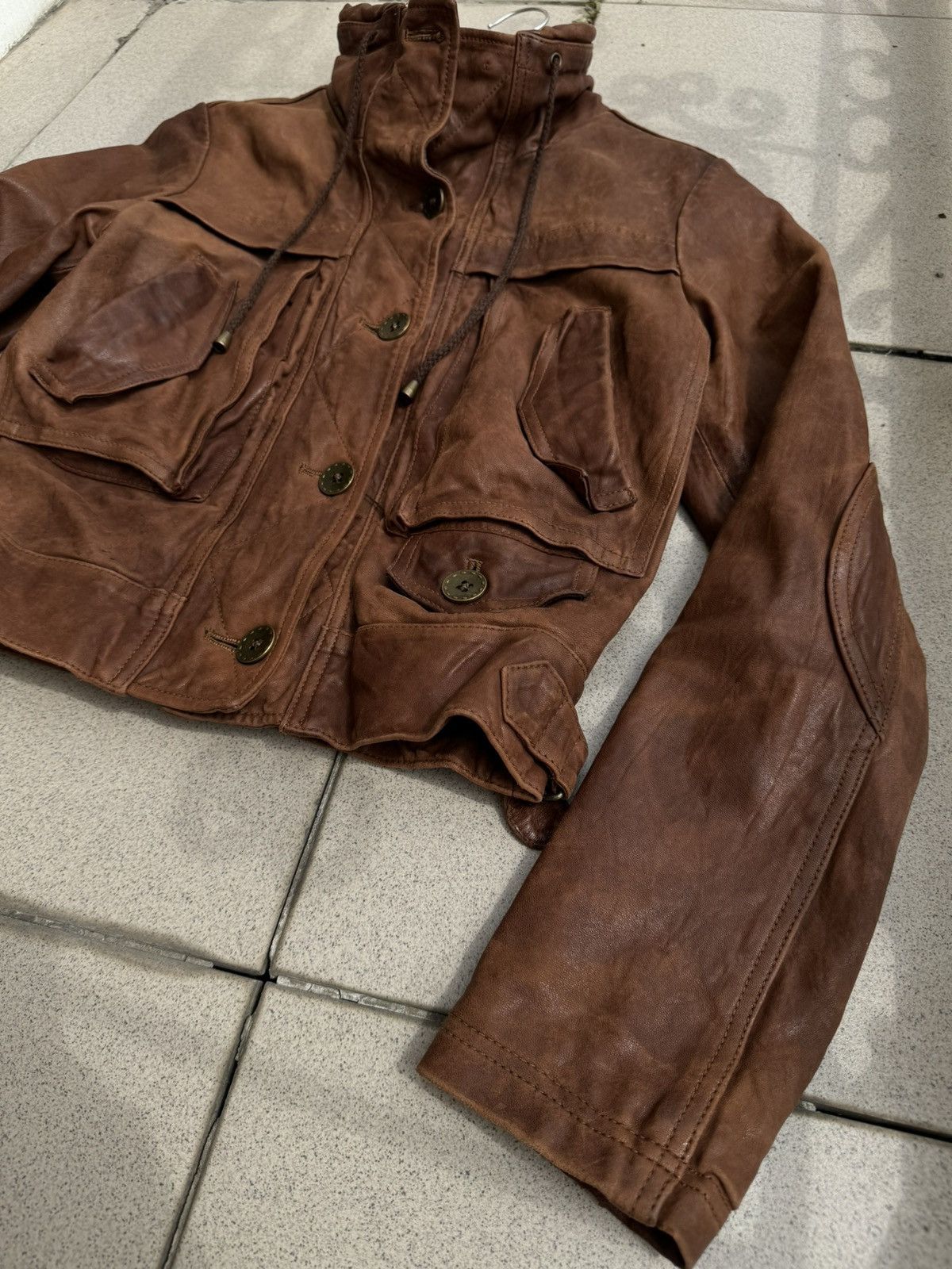 Yohji Yamamoto Vintage 90s Cropped Soft Real Leather Jacket Size US S / EU 44-46 / 1 - 5 Thumbnail