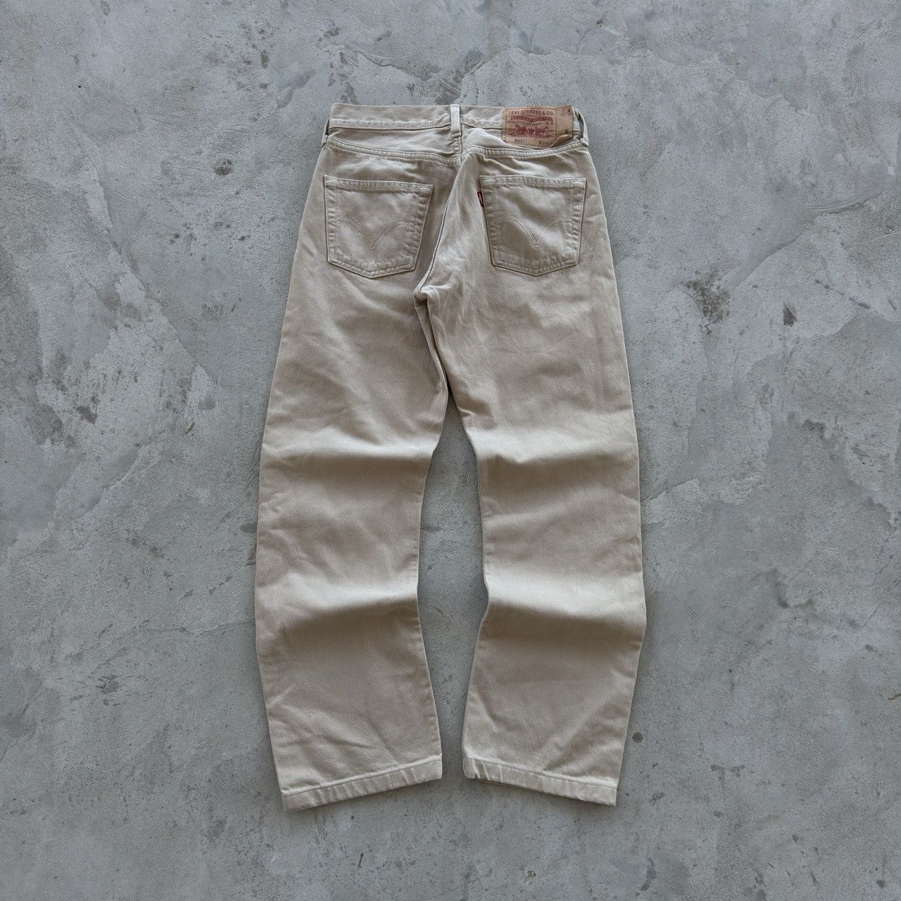 Levi's 90s Levi's 501 Beige Denim Jeans Straight Leg Size US 30 / EU 46 - 1 Thumbnail