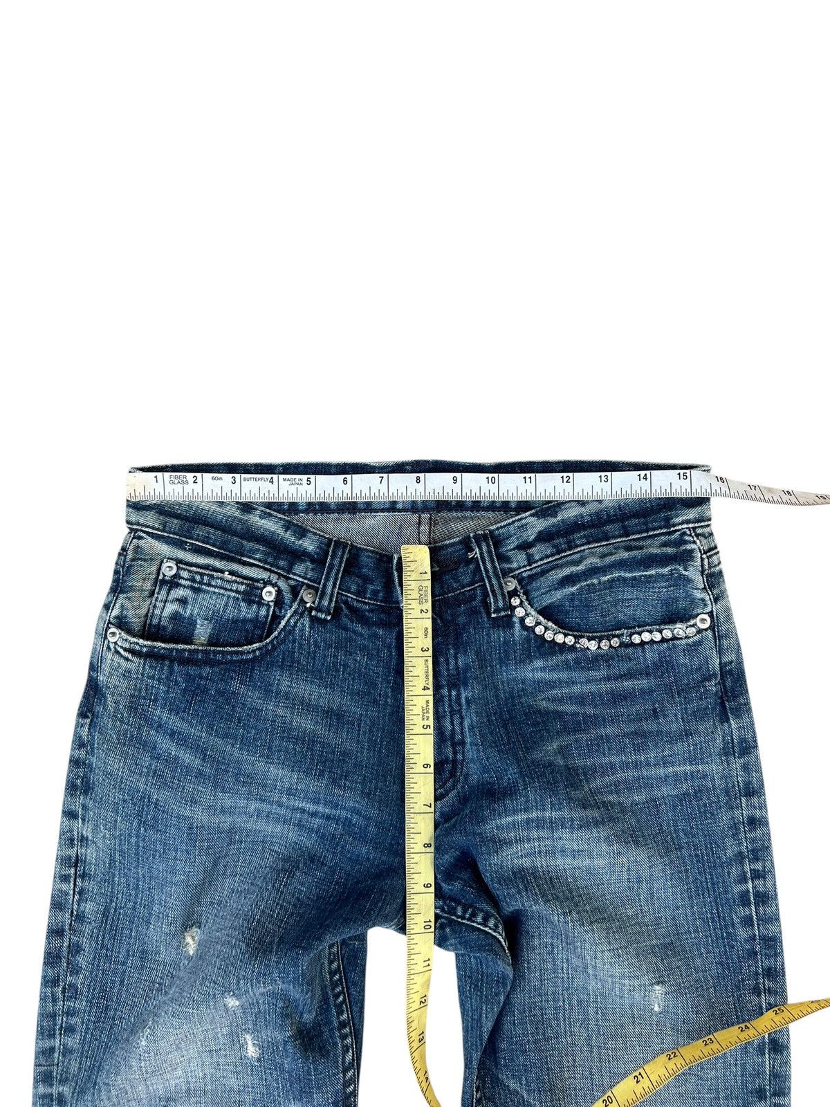 Vintage ABX. Japan Ripped Distressed Denim Studded Bootcut Jeans Size US 30 / EU 46 - 2 Thumbnail