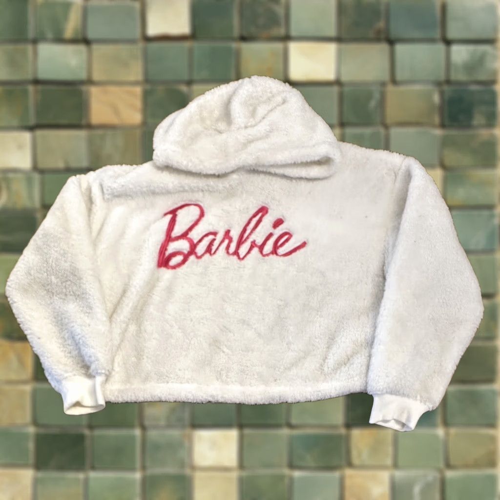 Vintage Barbie Fleece Crop Hoodie Women’s Medium Size M / US 6-8 / IT 42-44 - 1 Thumbnail
