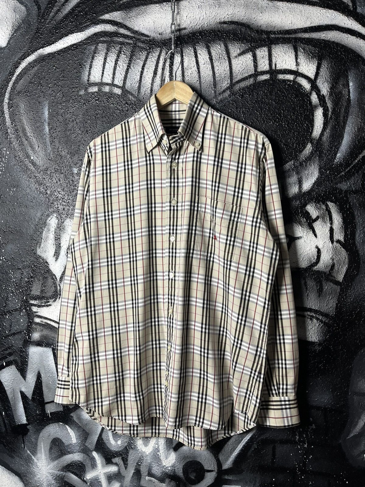Burberry × Vintage Burberry London Nova Check Button Up Shirt Men’s Size US L / EU 52-54 / 3 - 1 Thumbnail