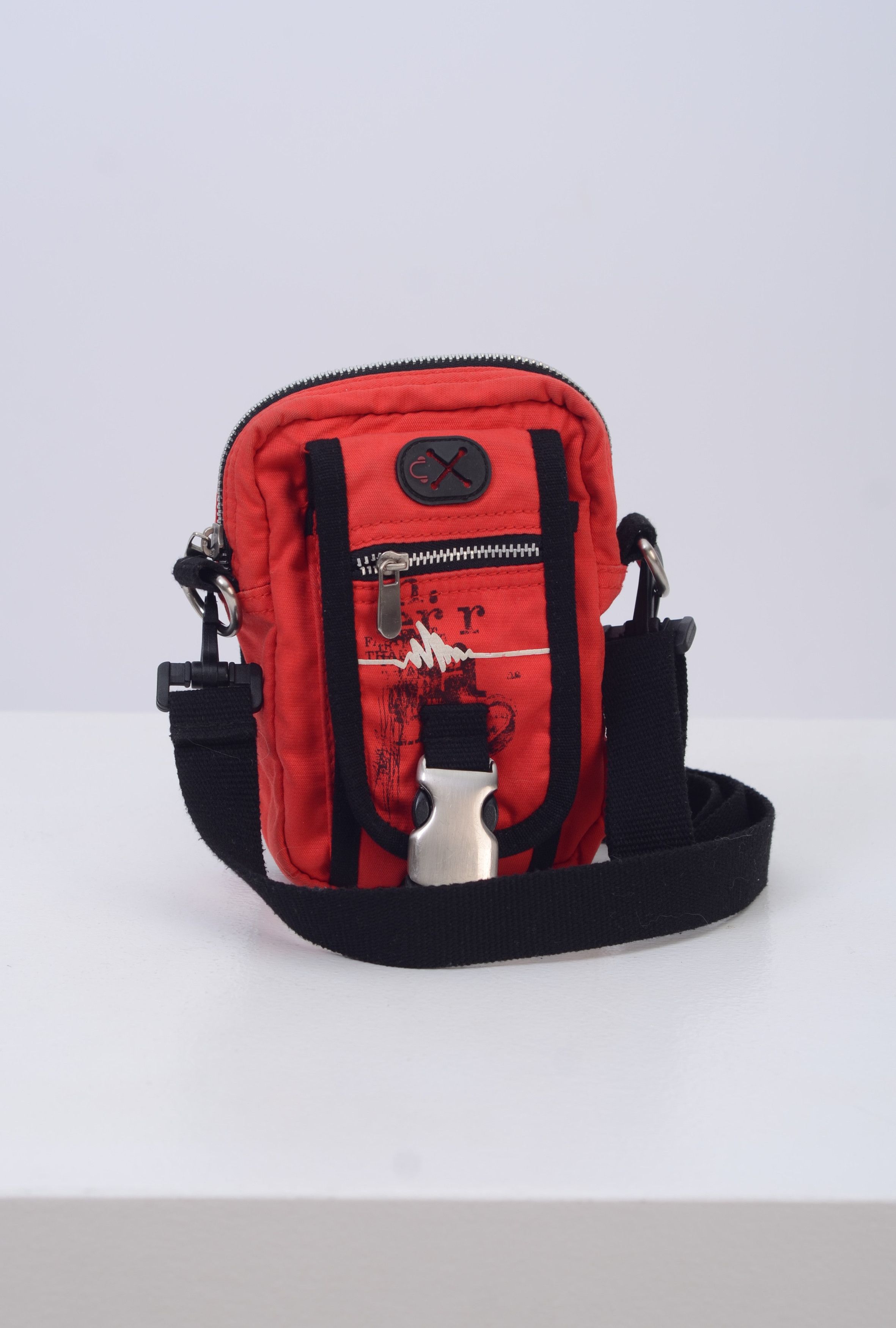 Ferrari Official Vintage Unisex Cotton Mini Shoulder Bag in Red, Men's