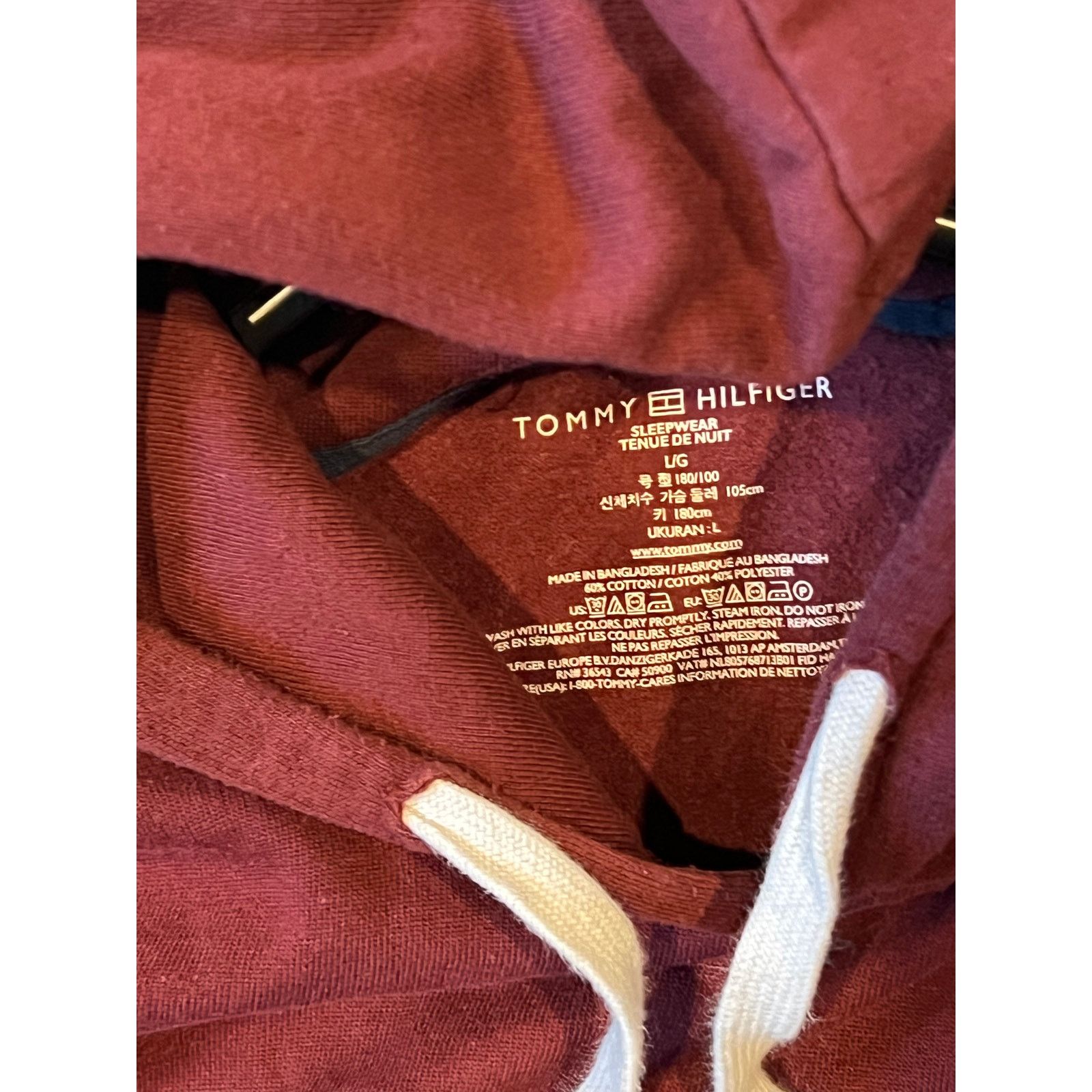 Tommy Hilfiger Tommy Hilfiger Red Pullover Sleep Hoodie Mens L Size US L / EU 52-54 / 3 - 3 Thumbnail