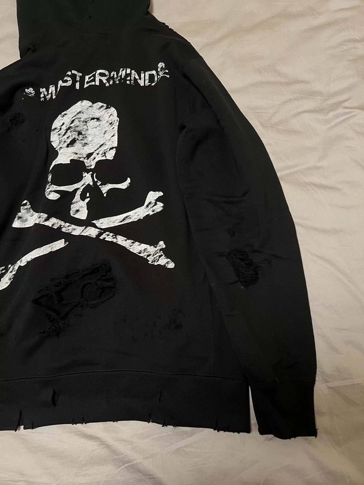Mastermind Japan Mastermind Japan Distressed Black Hoodie Size US M / EU 48-50 / 2 - 1 Thumbnail