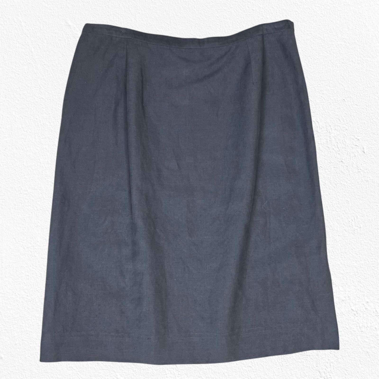 Pendleton Y2K Pendleton Gray Silk Linen Classic Midi Skirt Size 14 Size 36" / US 14 / IT 50 - 2 Thumbnail
