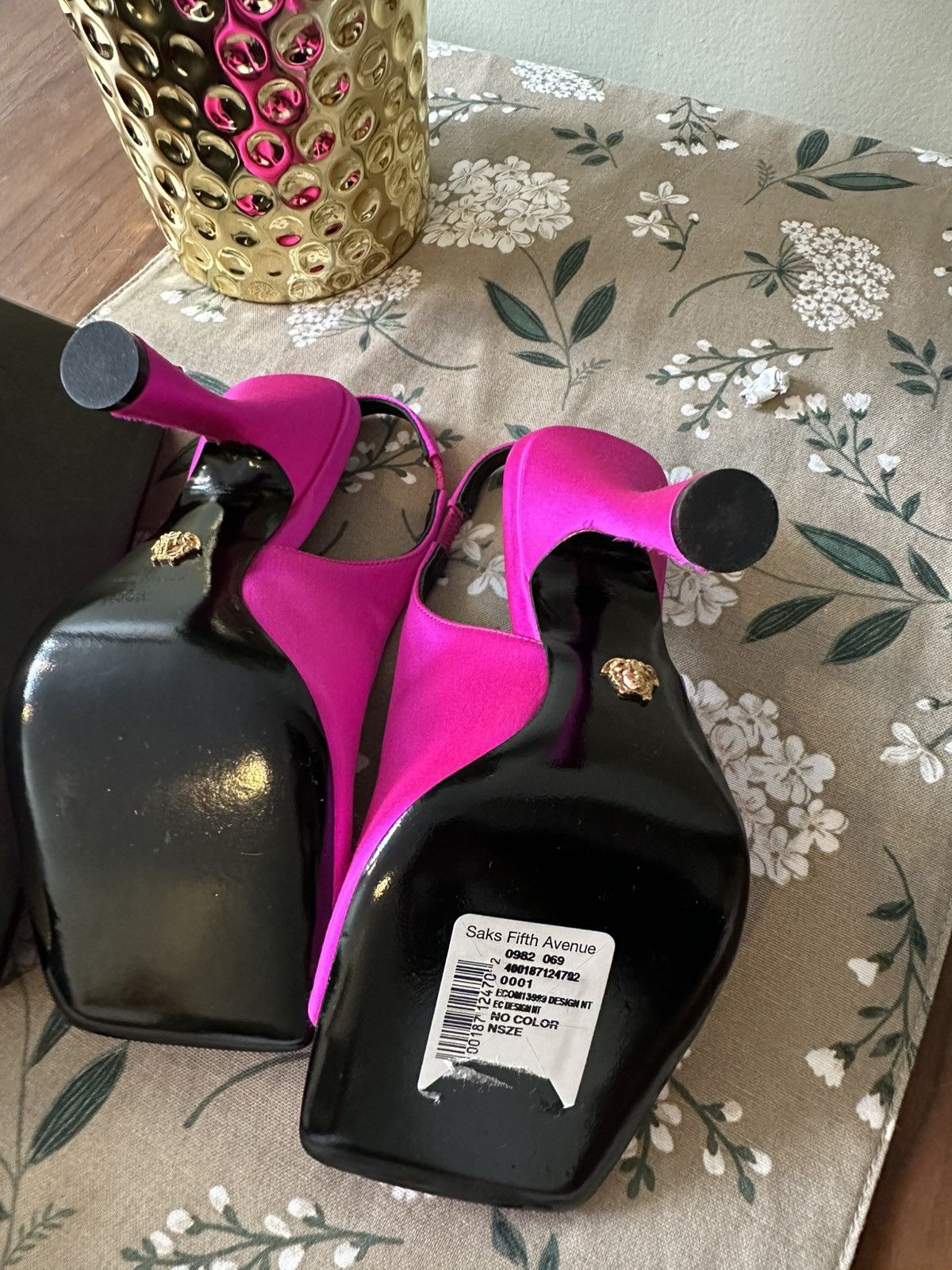 Versace Versace Pink High-Heeled Slingback Sandals Size US 6.5 / IT 36.5 - 4 Thumbnail