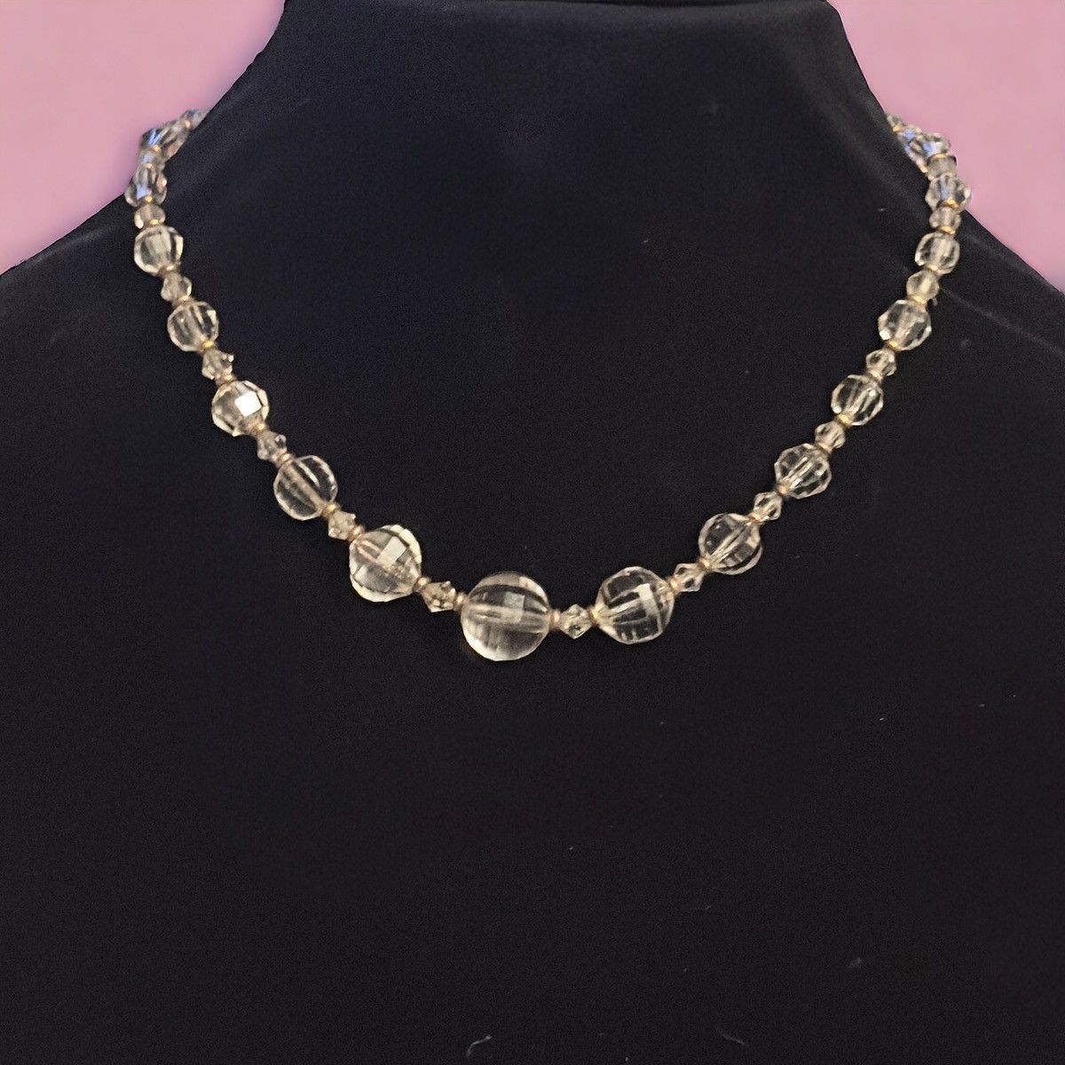 Vintage Vintage faceted clear glass bead necklace Size ONE SIZE - 1 Thumbnail