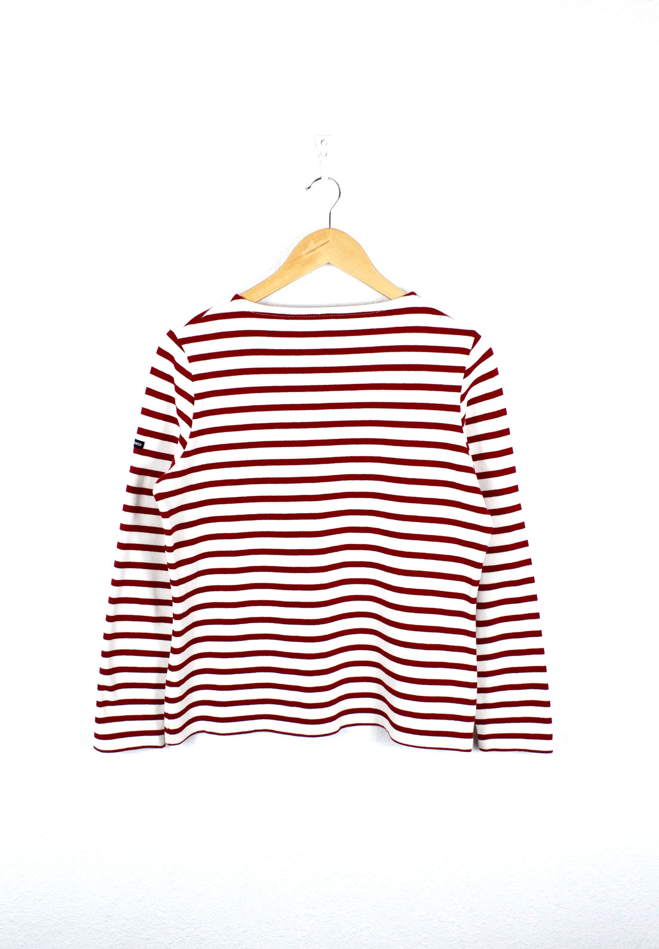 Saint James × Vintage Womens Saint James L'Atelier Striped Breton LS T-shirt 90s Size L / US 10 / IT 46 - 4 Thumbnail