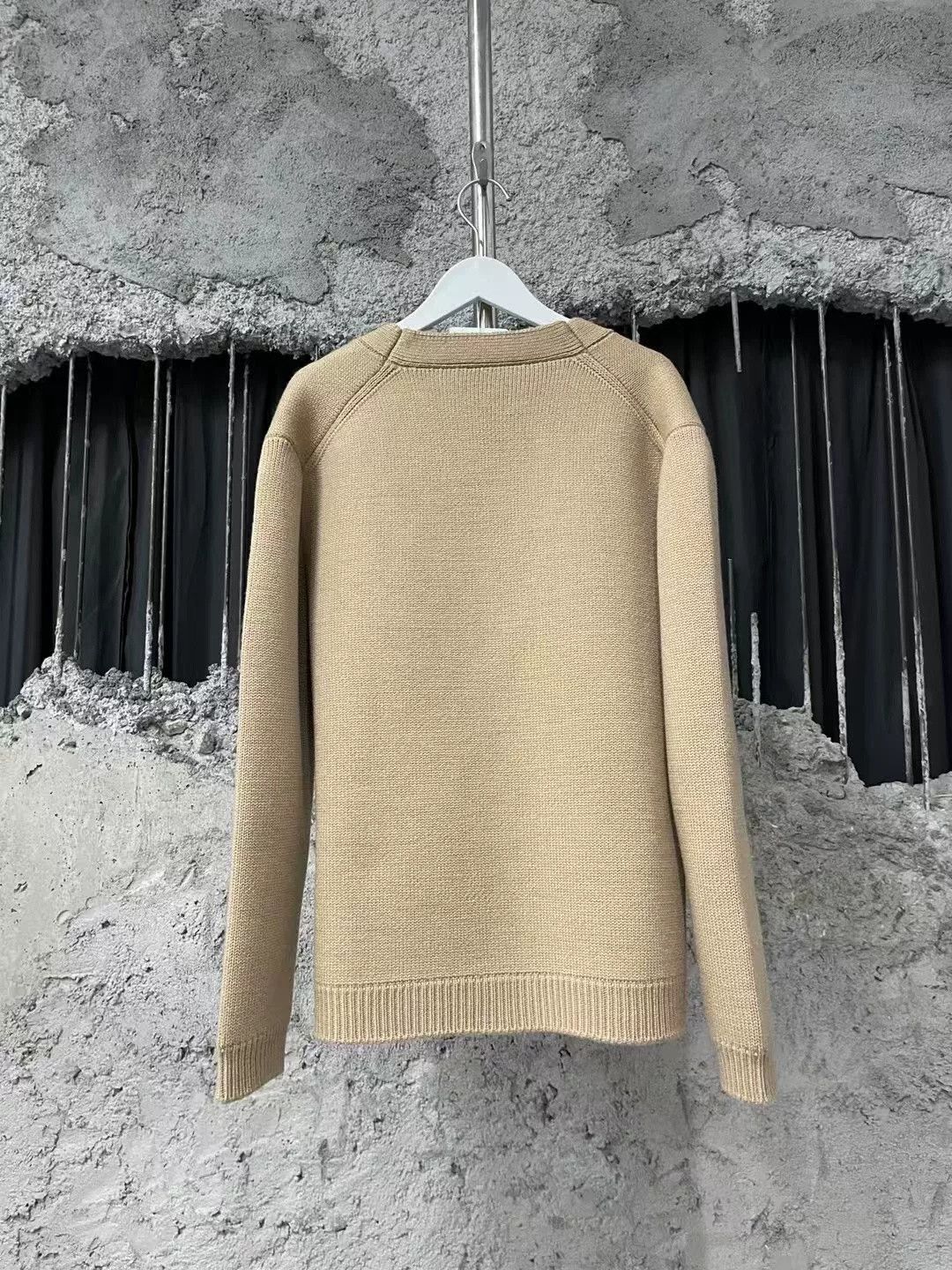 Miu Miu MiuMiu Camel Patch Letter Knit Wool Cardigan Size US M / EU 48-50 / 2 - 2 Thumbnail