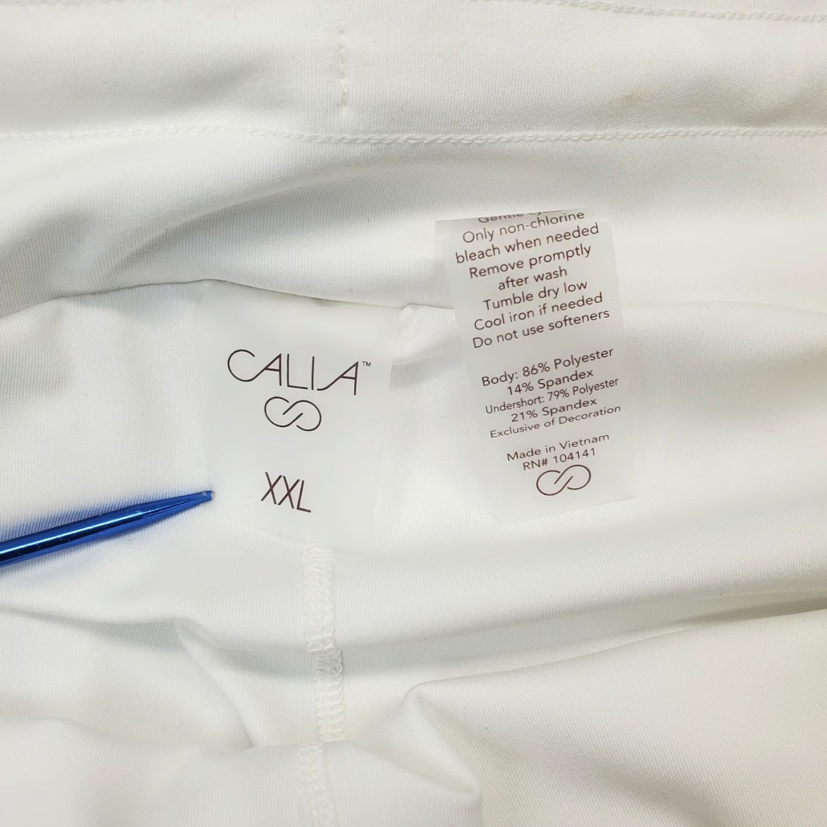 Vintage CALIA Womens XXL White Knit Waistband Shorts Relaxed High-Rise Size 40" / US 18 - 6 Thumbnail