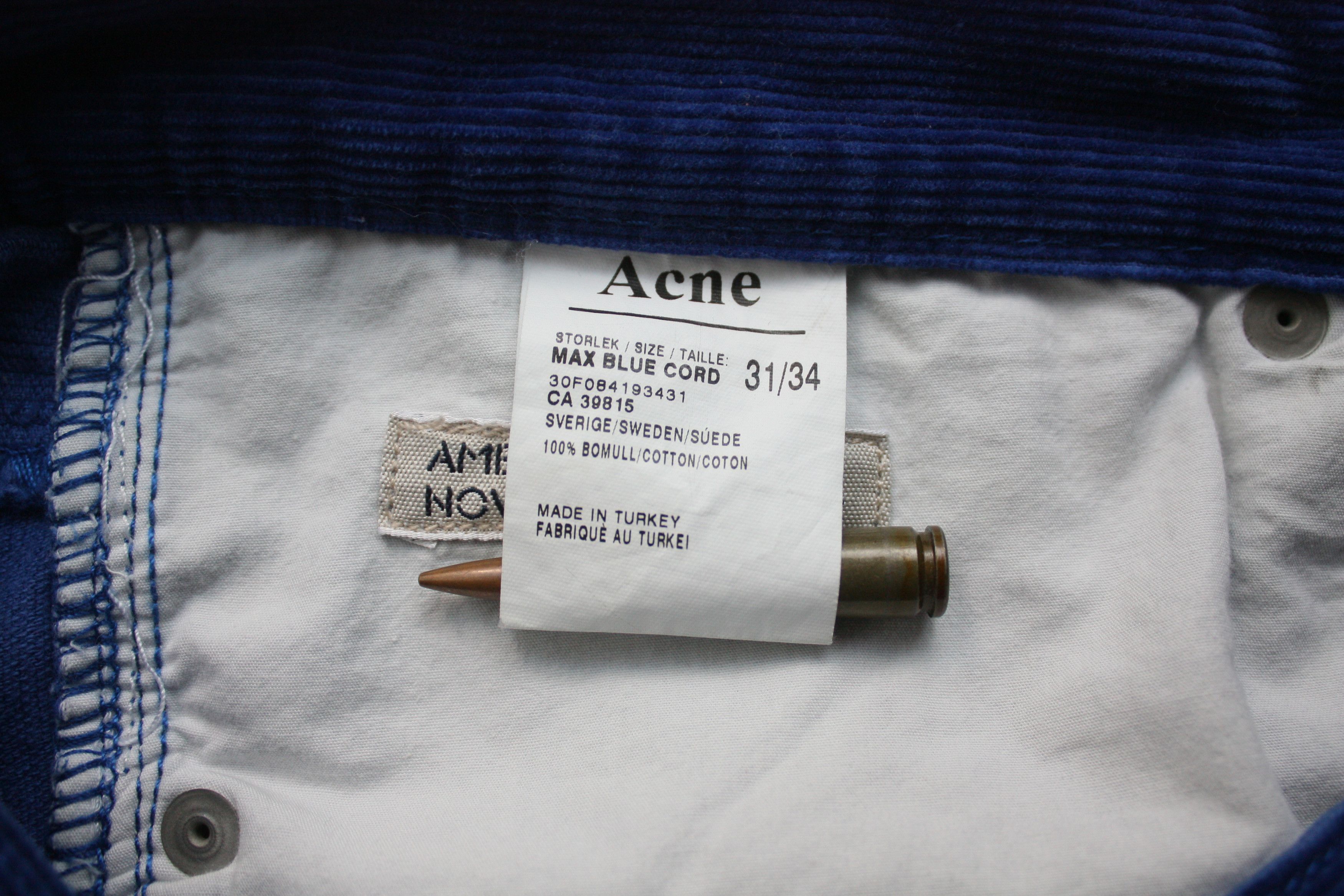 Acne Studios Acne Jeans Max Blue Cord Pants 31/34 Size US 31 - 6 Thumbnail