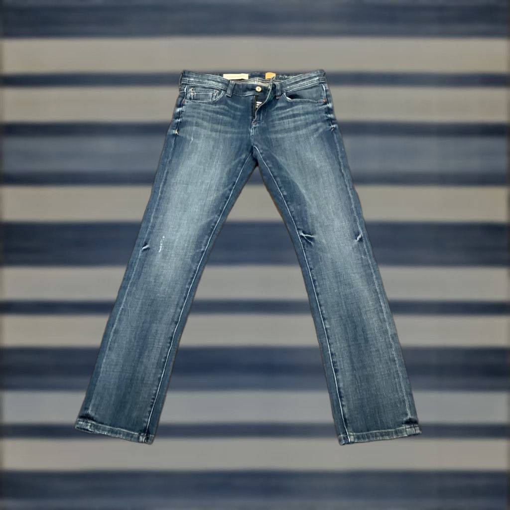 Anthropologie ANTHROPOLOGIE Pilcro & Fit Hyphen Lettermen Denim Jeggings Size 27 Blue Women's Size 27" / US 4 / IT 40 - 1 Thumbnail