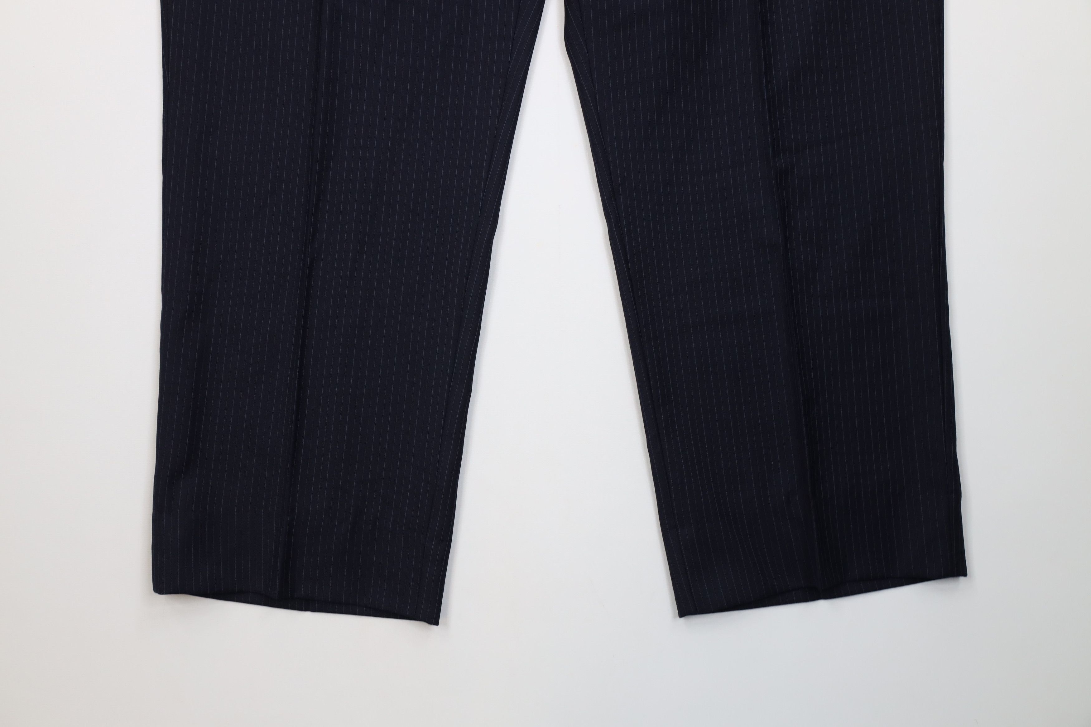Vintage Vintage 90s Streetwear Pinstriped Wide Leg Chino Pants Blue Size US 42 / EU 58 - 4 Thumbnail