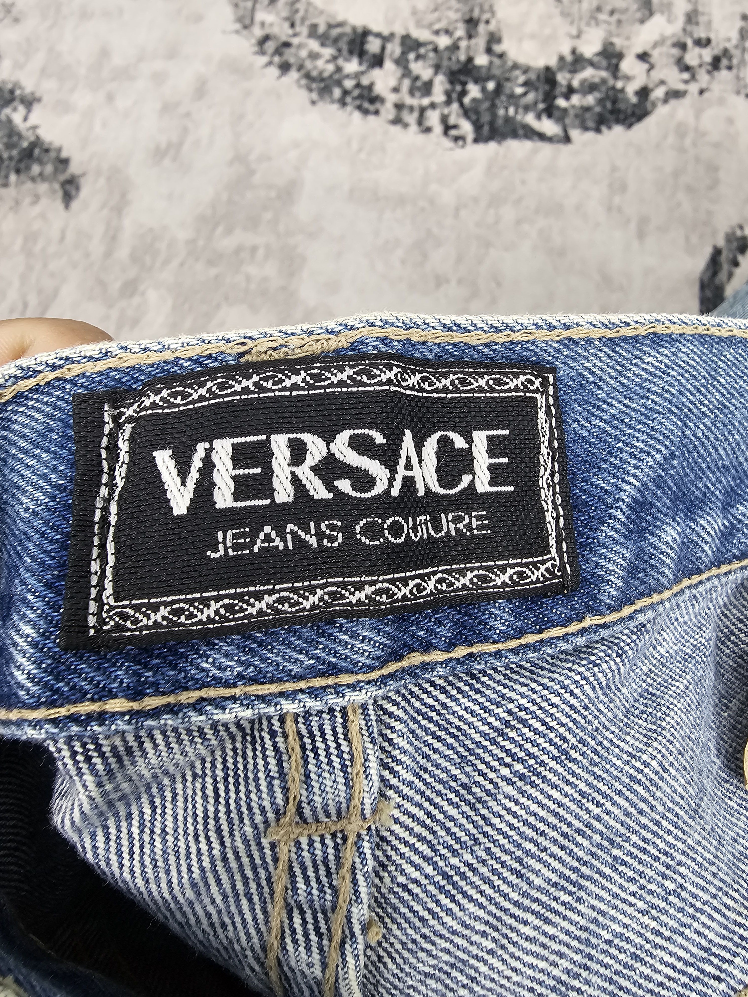 Versace Vintage VERSACE JEANS COUTURE High Rise Stain Jeans JB0294 Size US 36 / EU 52 - 15 Thumbnail
