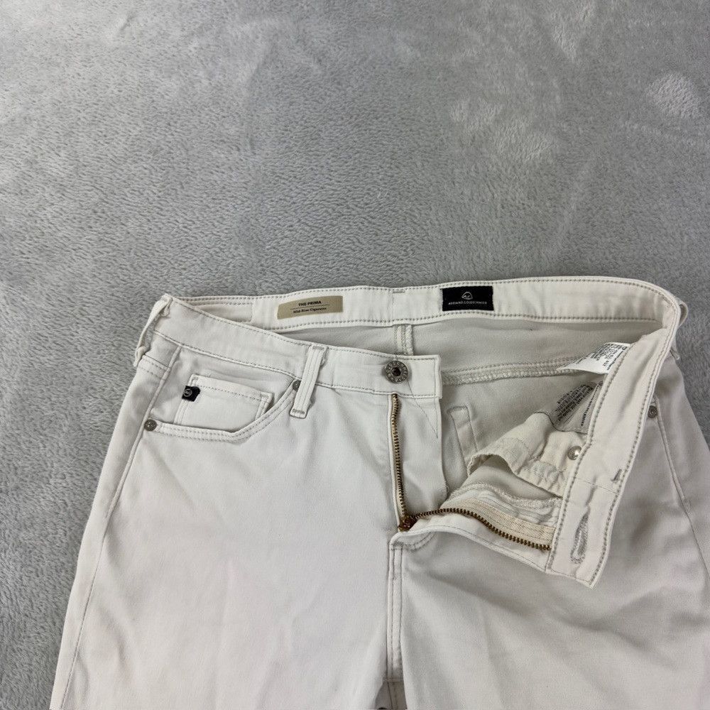 AG Adriano Goldschmied Ag Adriano Goldschmied Skinny Mid Rise Cigarette White Pant Size 27" / US 4 / IT 40 - 6 Thumbnail
