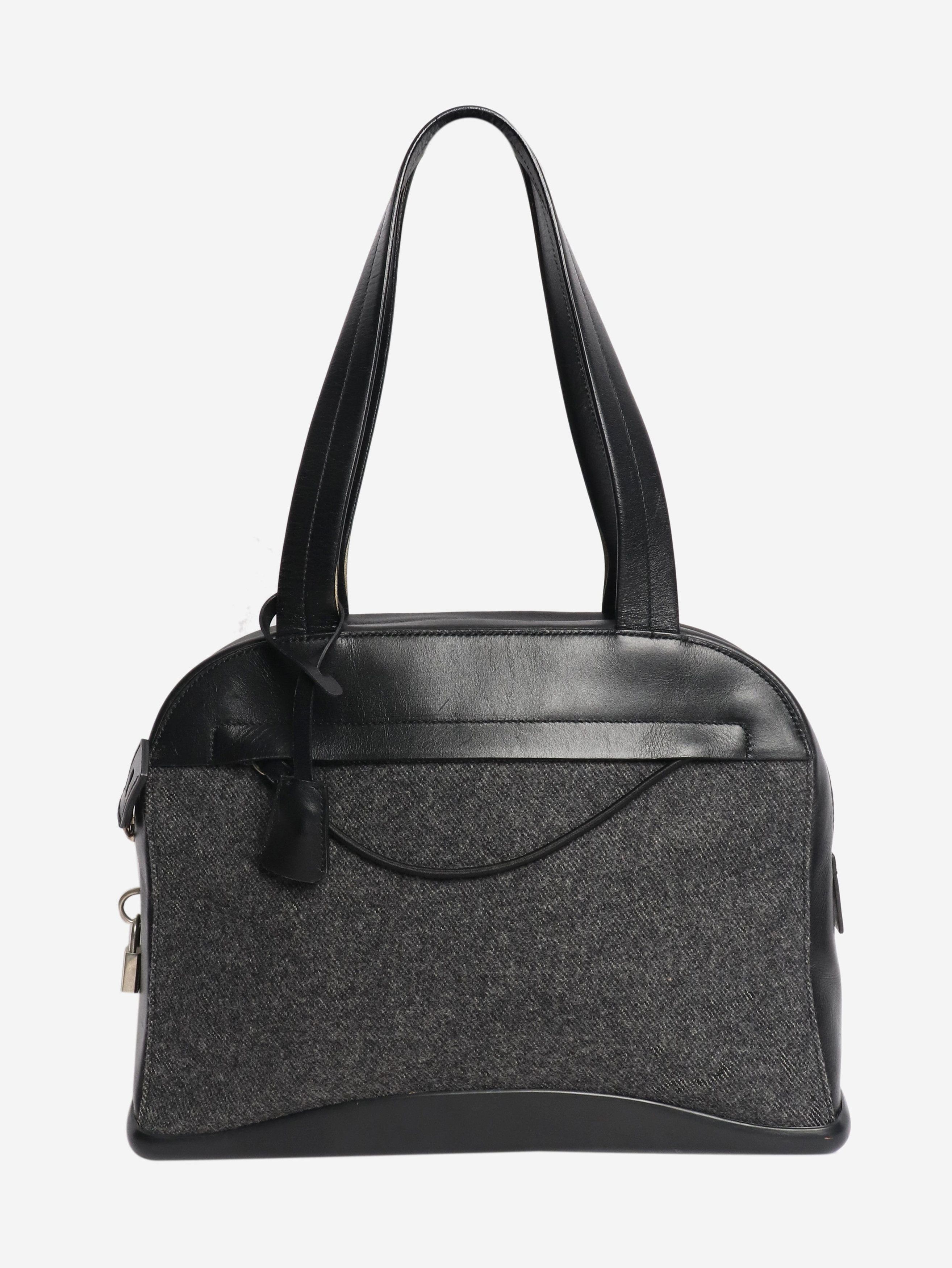 Prada Dark grey wool and leather top handle bag Size ONE SIZE - 1 Thumbnail