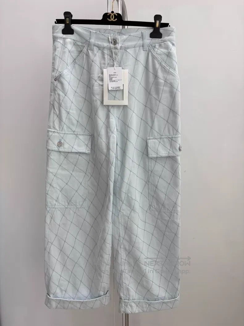 Chanel Chanel Light blue plaid jeans Size 25" / US 0 / IT 36 - 1 Thumbnail